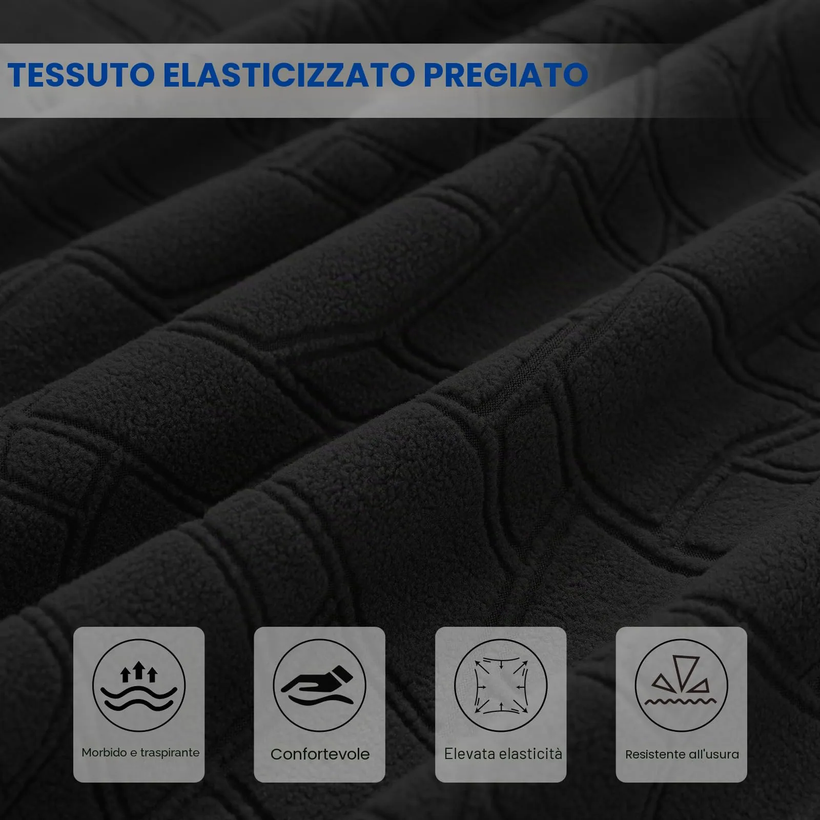 Ystyle Copri Testiera Letto Elasticizzata e Lavabile, Universale, 150cm, Nero - immagine 4