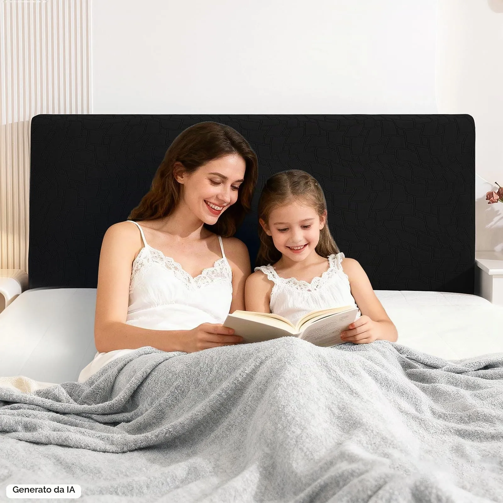 Ystyle Copri Testiera Letto Elasticizzata e Lavabile, Universale, 150cm, Nero - immagine 8