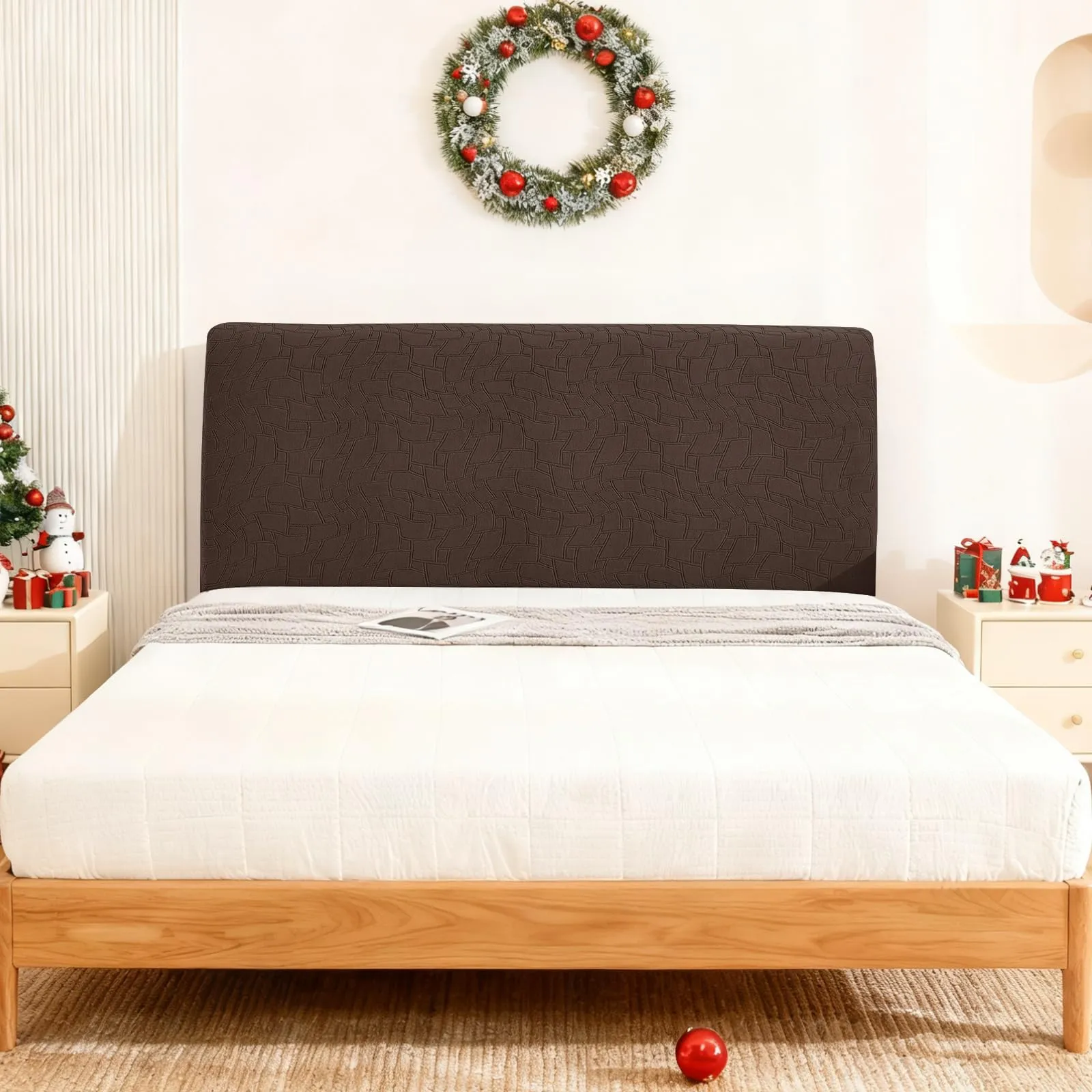 Ystyle Copri Testiera Letto Elasticizzata Lavabile Universale, 90cm, Caffè Chiaro - immagine 3
