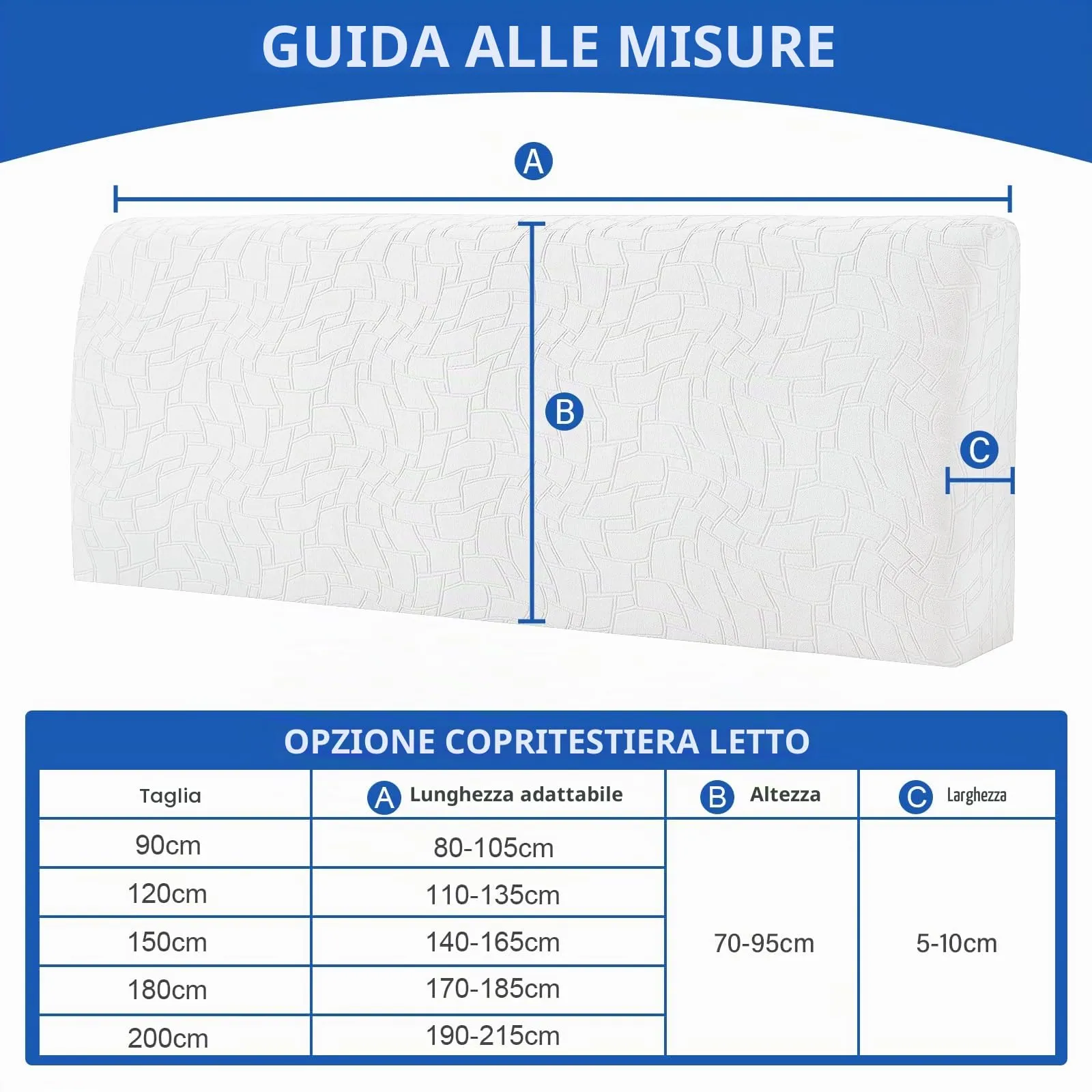 Ystyle Copri Testiera Letto Elasticizzata, Universale, 90cm, Bianco Sporco - immagine 2