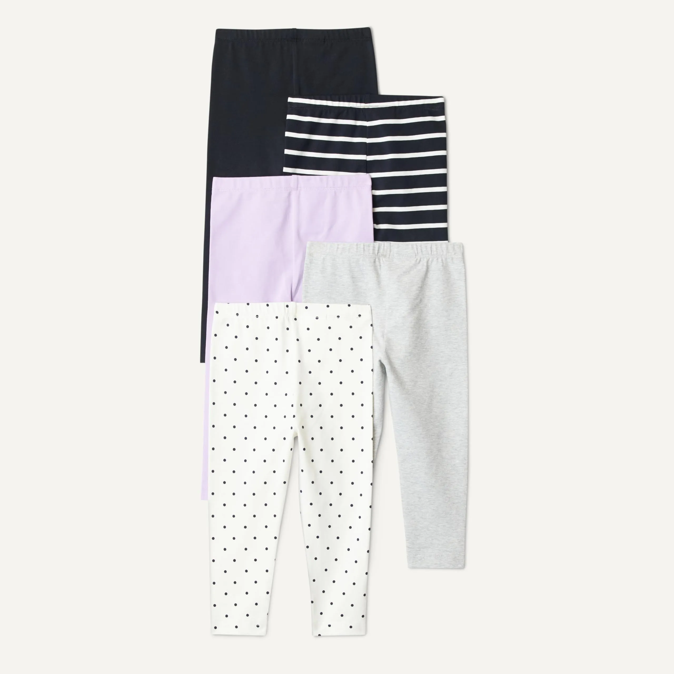 Amazon Essentials Leggings da Ragazza, Nero/Lavanda/Pois, 5-6 anni - immagine 3