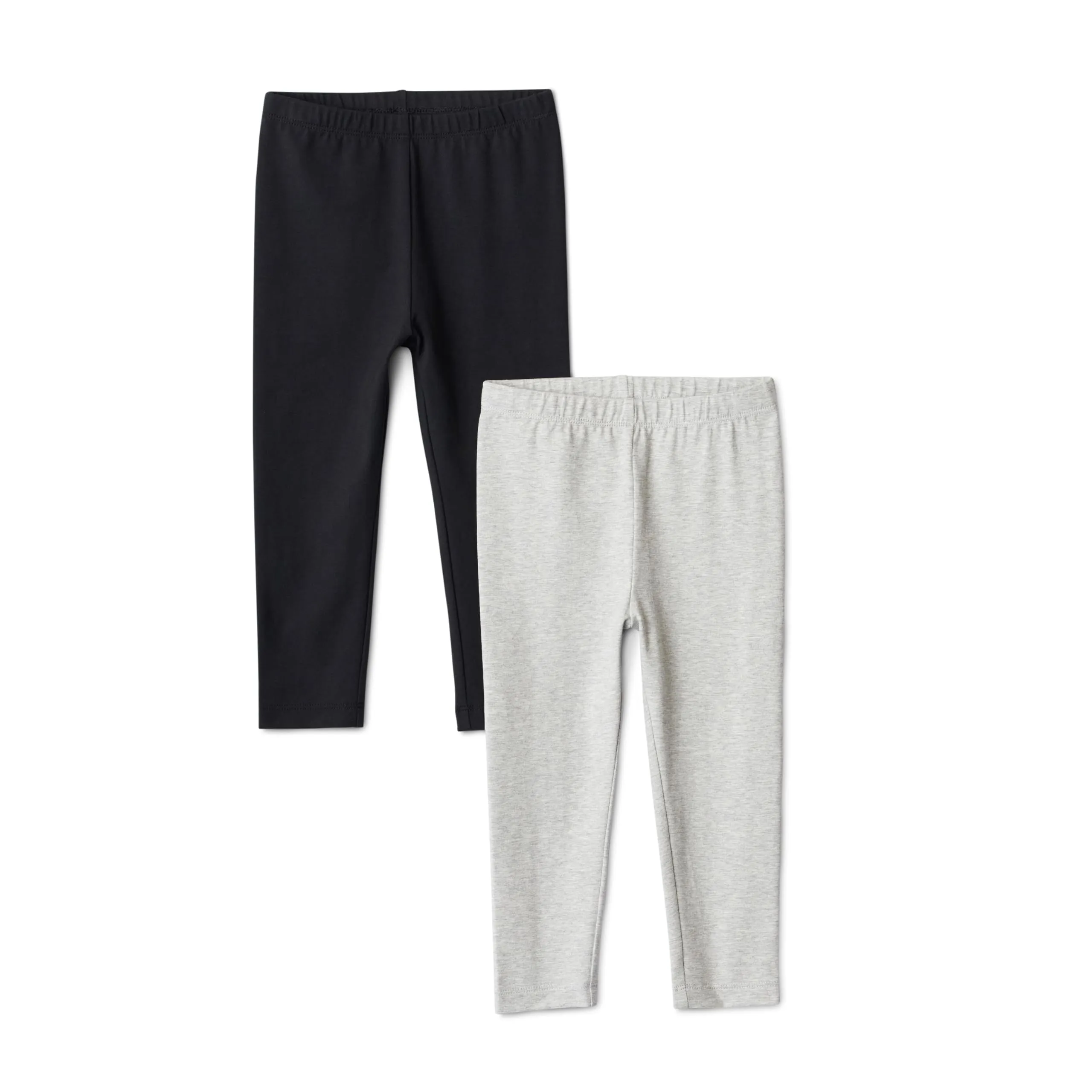 Amazon Essentials Leggings da Ragazza, Confezione da 2, Nero/Grigio mélange, 4 anni - immagine 1