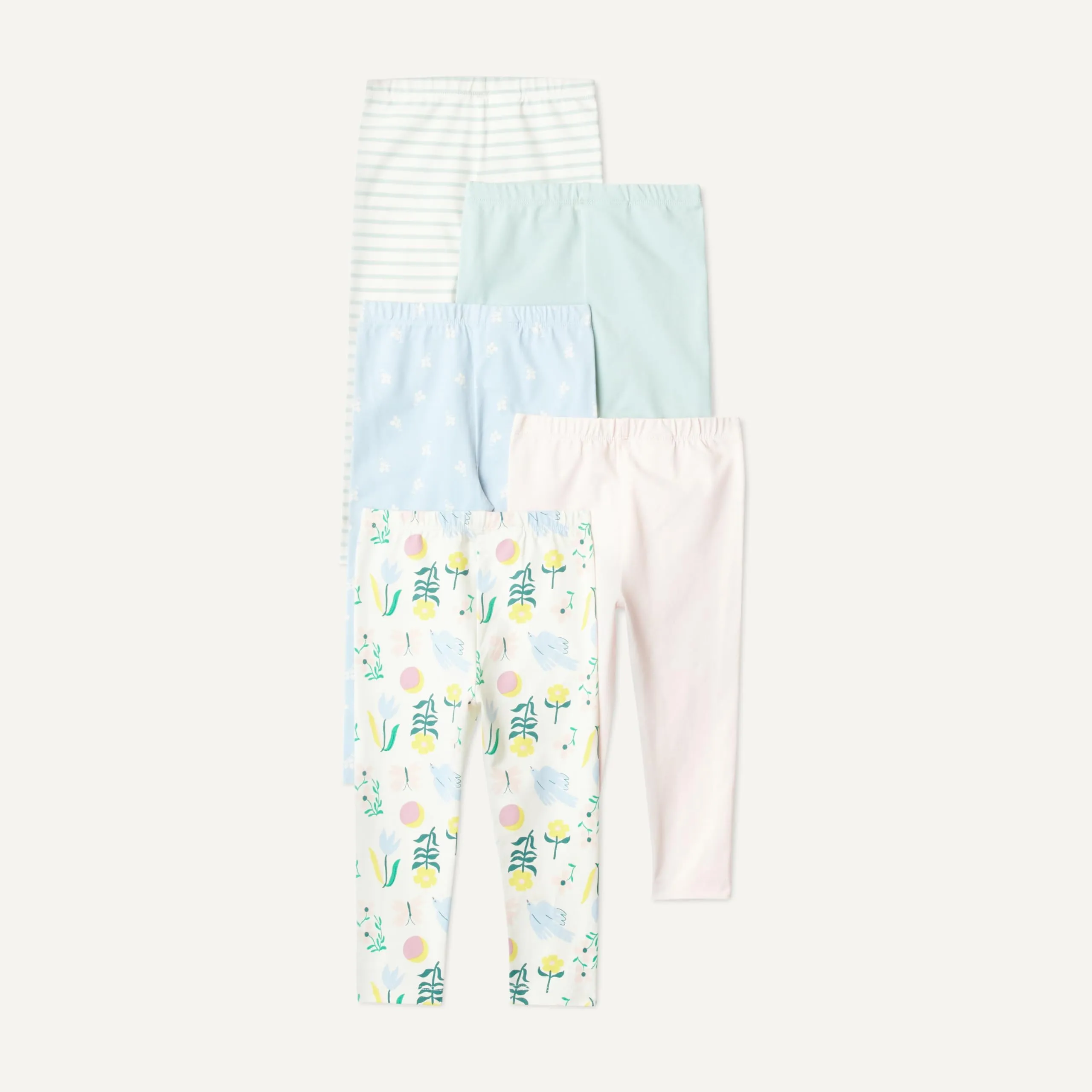 Amazon Essentials Leggings da Bambina, Multicolore/Natura/Fiori, 8-9 anni - immagine 3