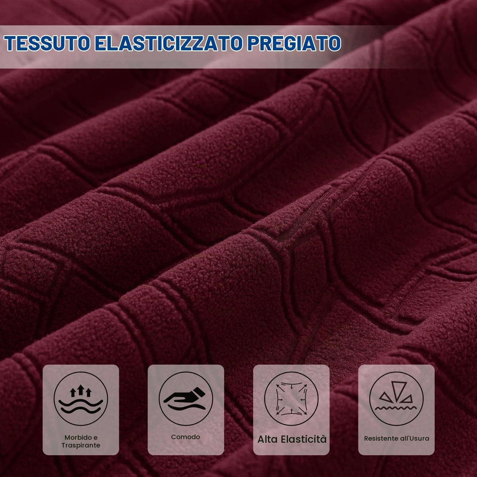 Ystyle Copri Testiera Letto Elasticizzata e Lavabile, 90cm, Borgogna - immagine 4