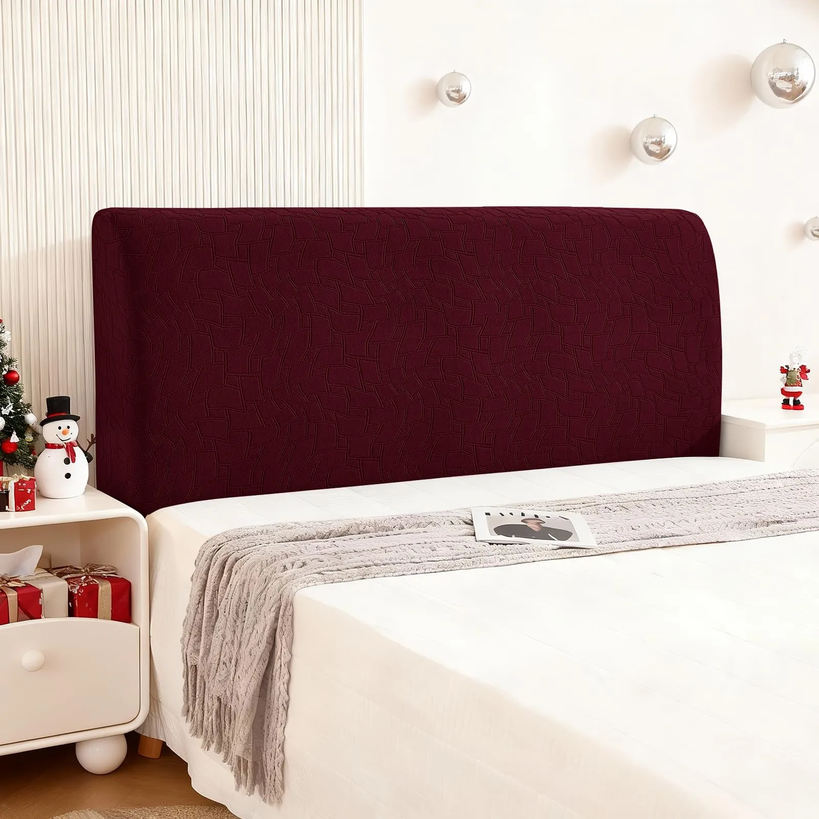 Ystyle Copri Testiera Letto Elasticizzata e Lavabile, 200cm, Borgogna - immagine 1