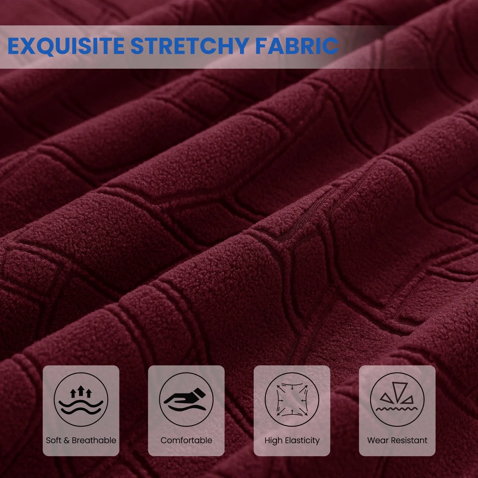 Ystyle Copri Testiera Letto Elasticizzata e Lavabile, 200cm, Borgogna - immagine 4