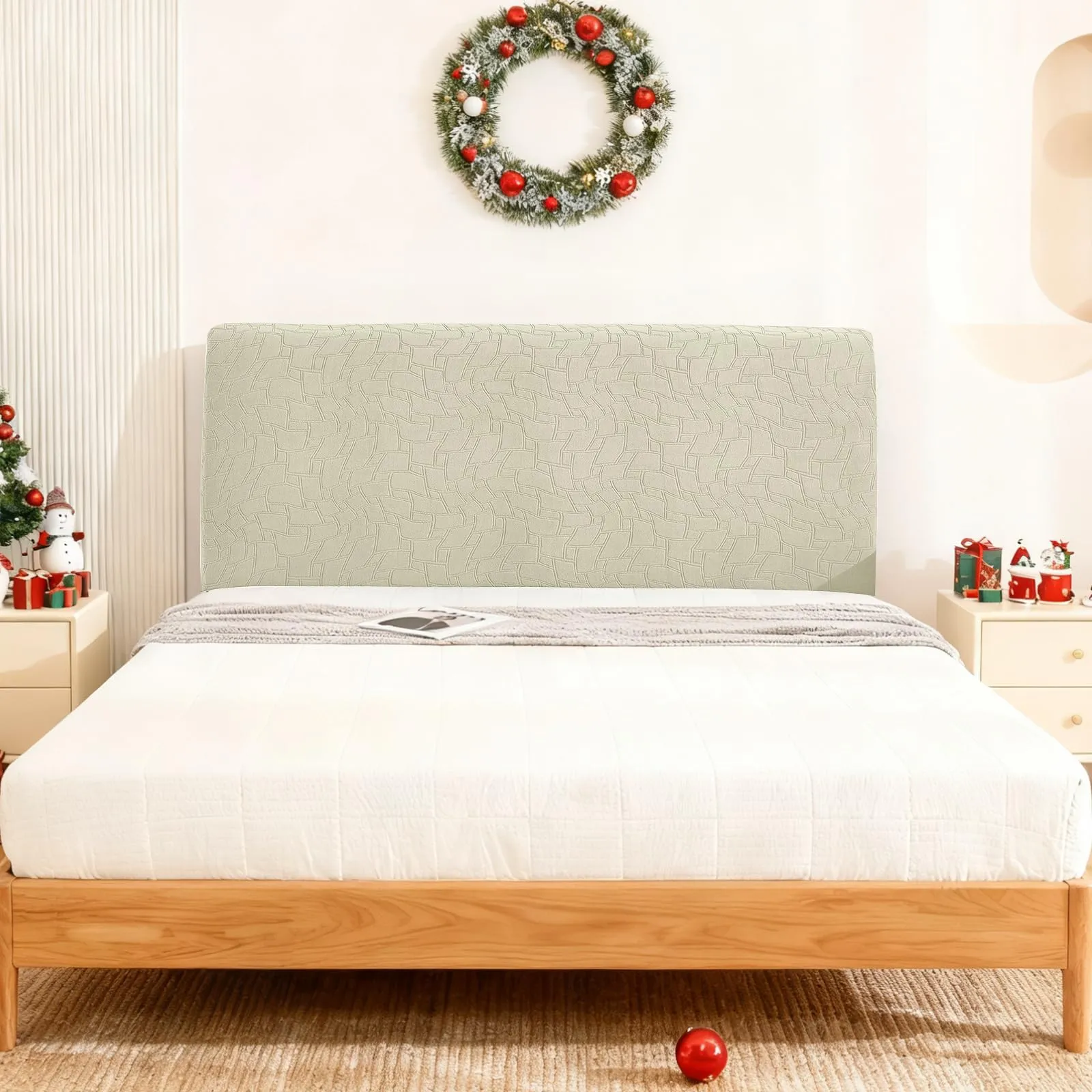Ystyle Copri Testiera Letto Elasticizzata Universale, 150cm, Beige - immagine 3