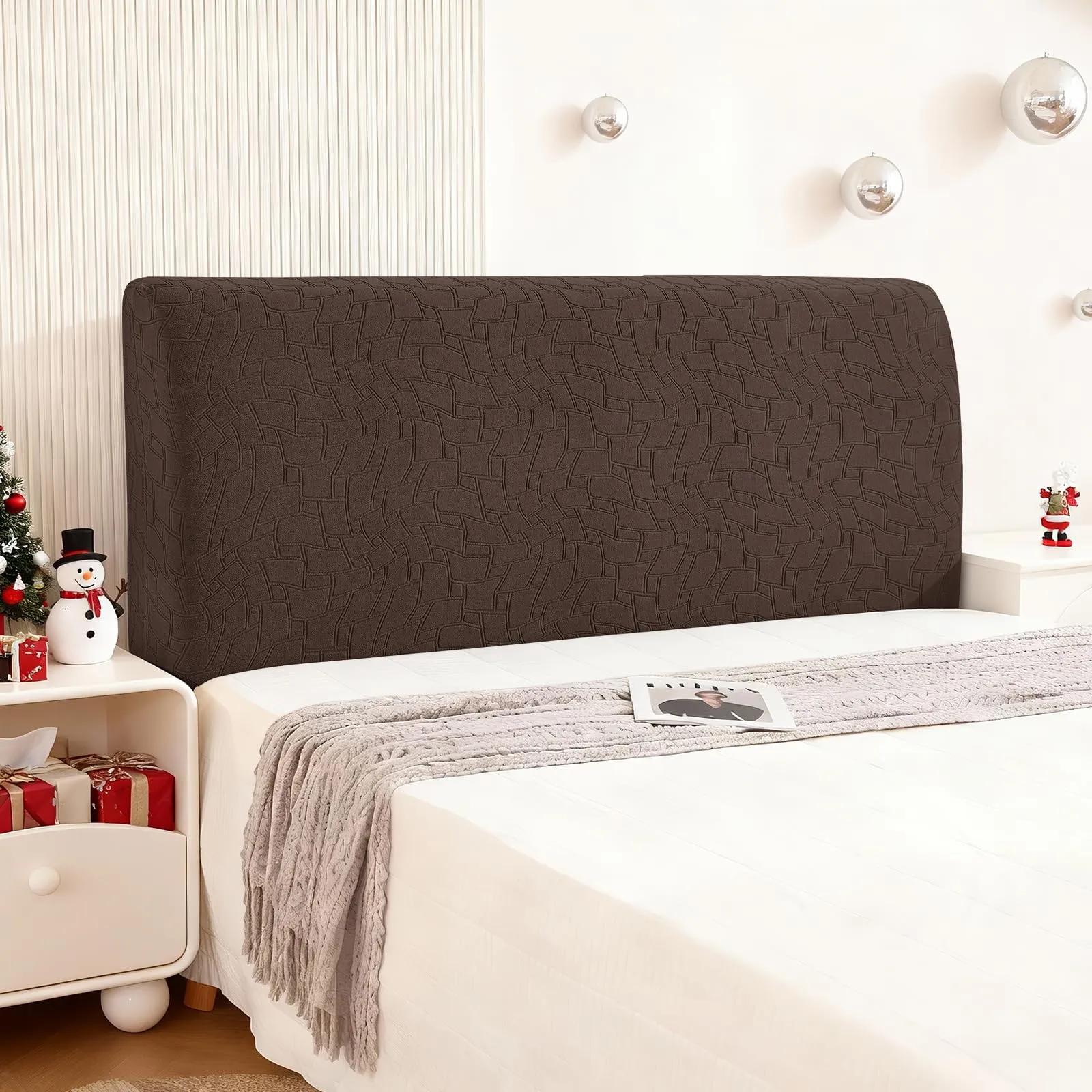 Ystyle Copri Testiera Letto Elasticizzata Universale, 120cm, Caffè Chiaro - immagine 1