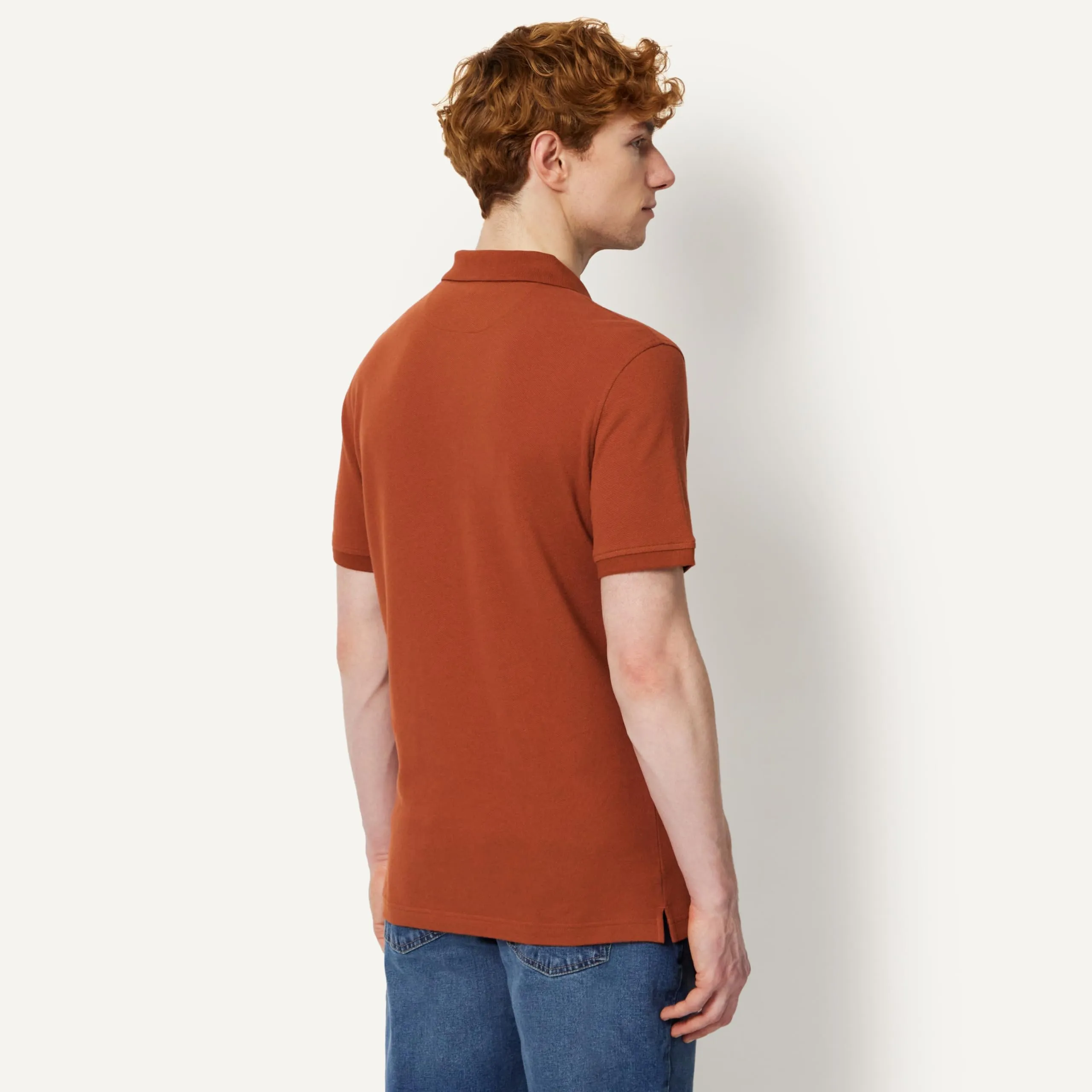 Amazon Essentials Polo in Piqué di Cotone Slim Uomo, Mattone Rosso, XL - immagine 2