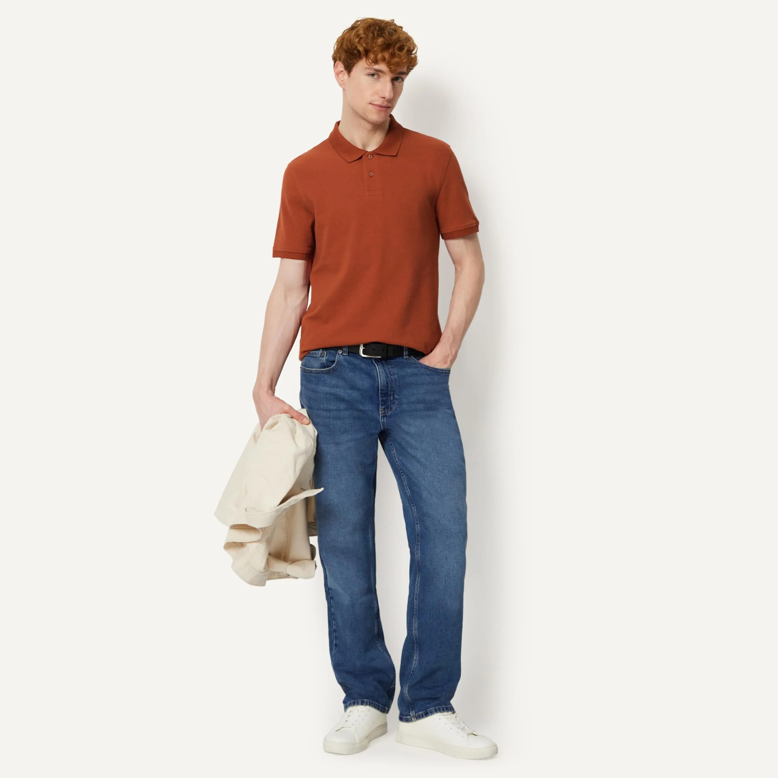 Amazon Essentials Polo in Piqué di Cotone Slim Uomo, Mattone Rosso, XL - immagine 5