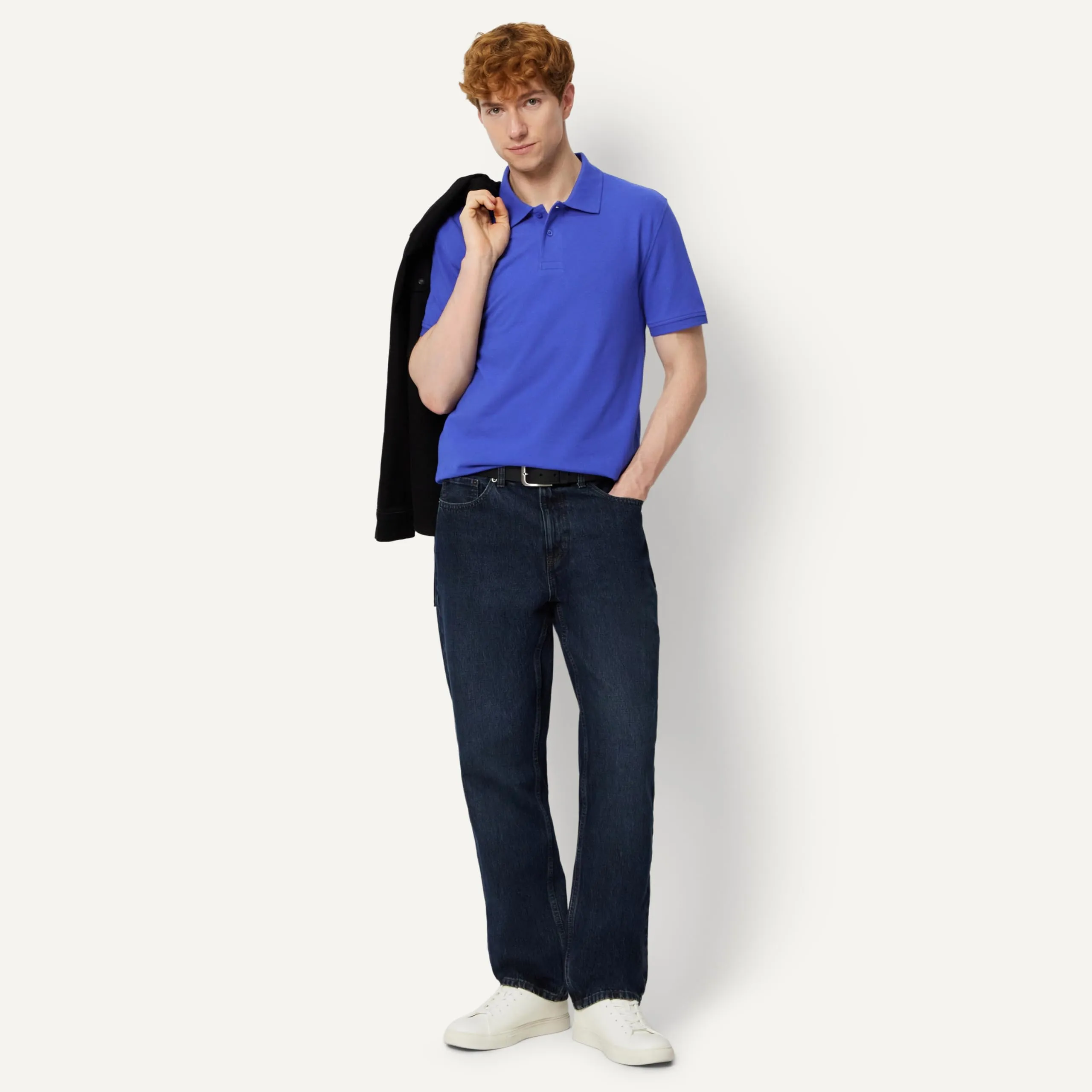 Amazon Essentials Men's Slim Fit Cotton Piqué Polo, Blu, XS - immagine 5