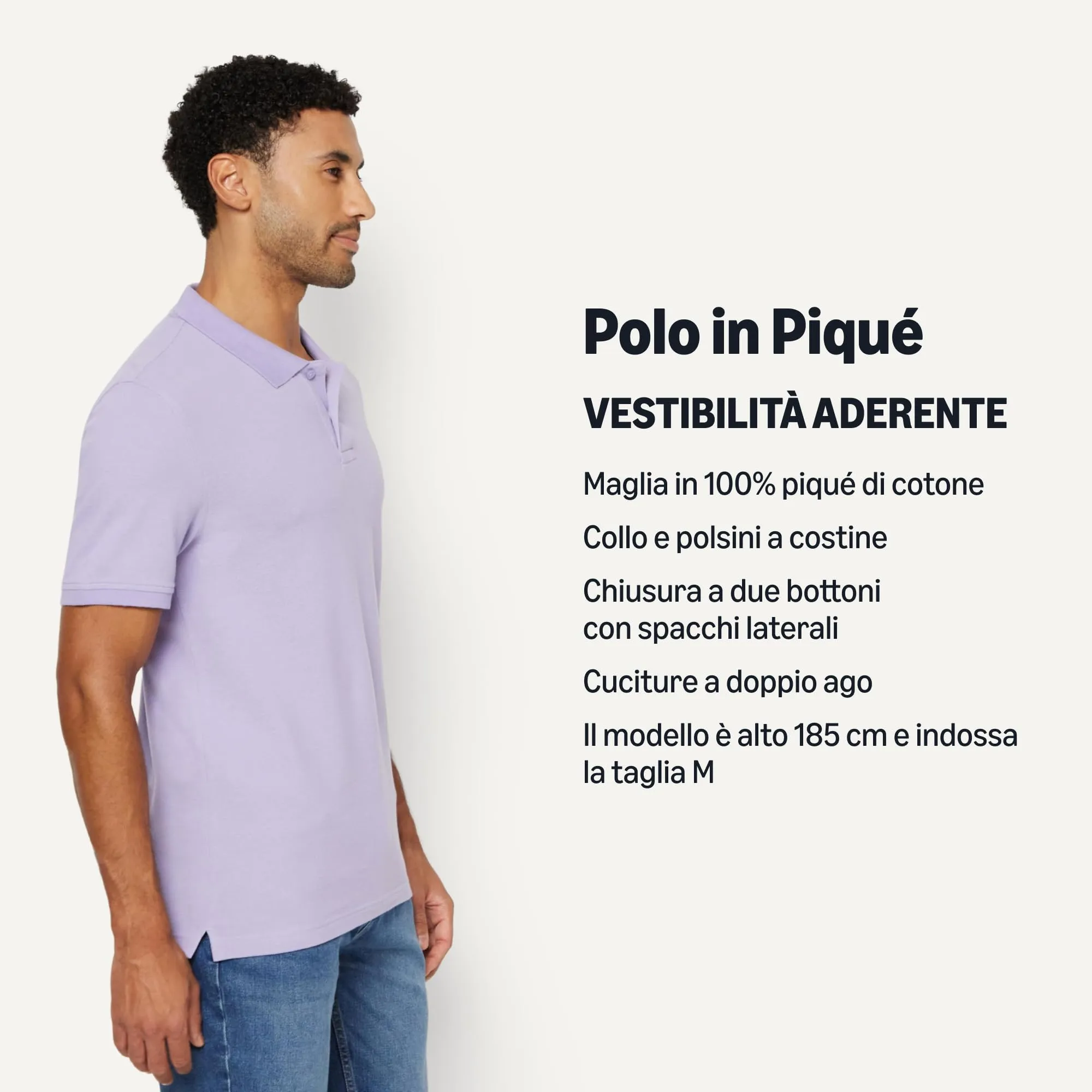 Amazon Essentials Polo in Piqué di Cotone Slim Uomo, Lilla, XS - immagine 4