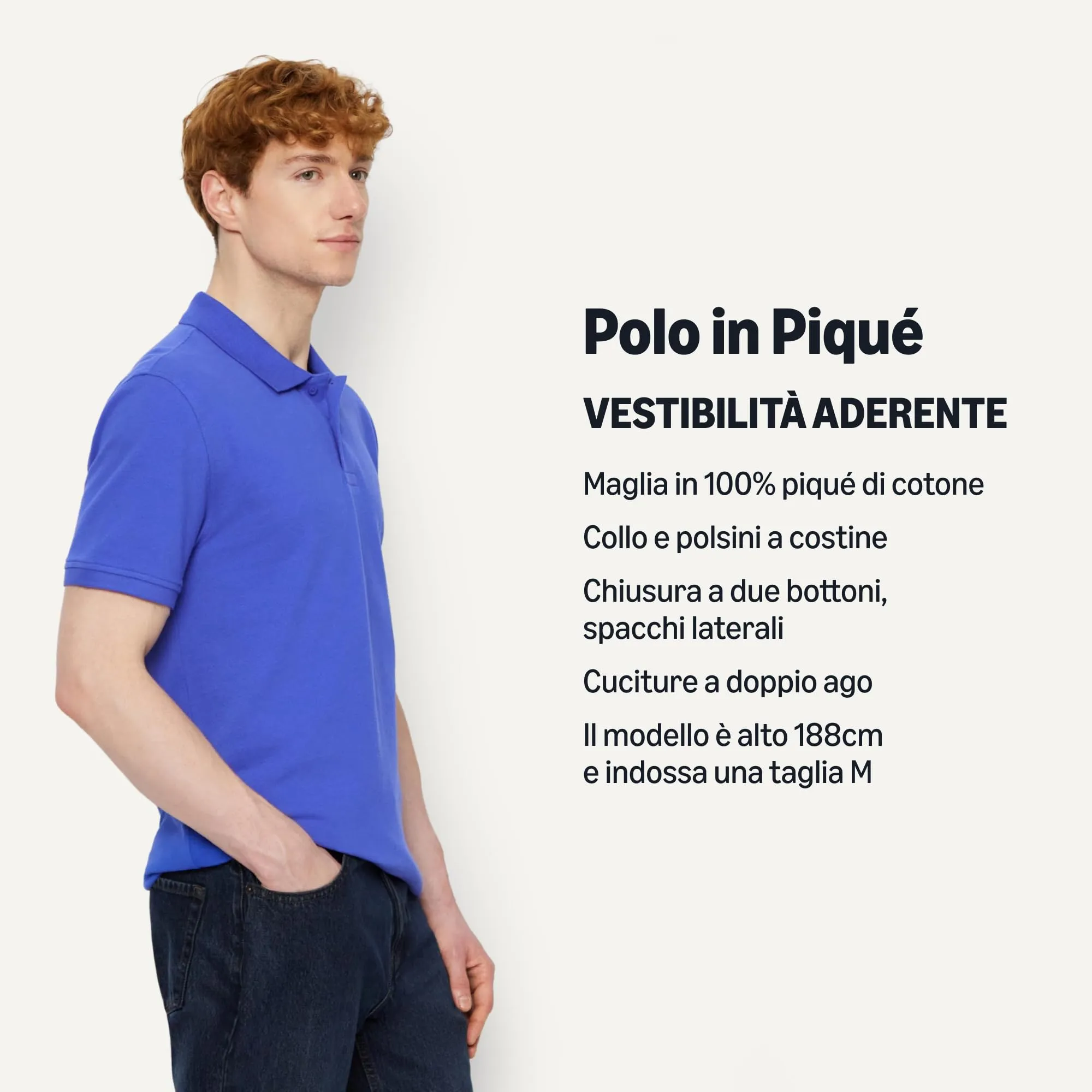 Amazon Essentials Polo in Piqué di Cotone Slim Uomo, Blu, L - immagine 4