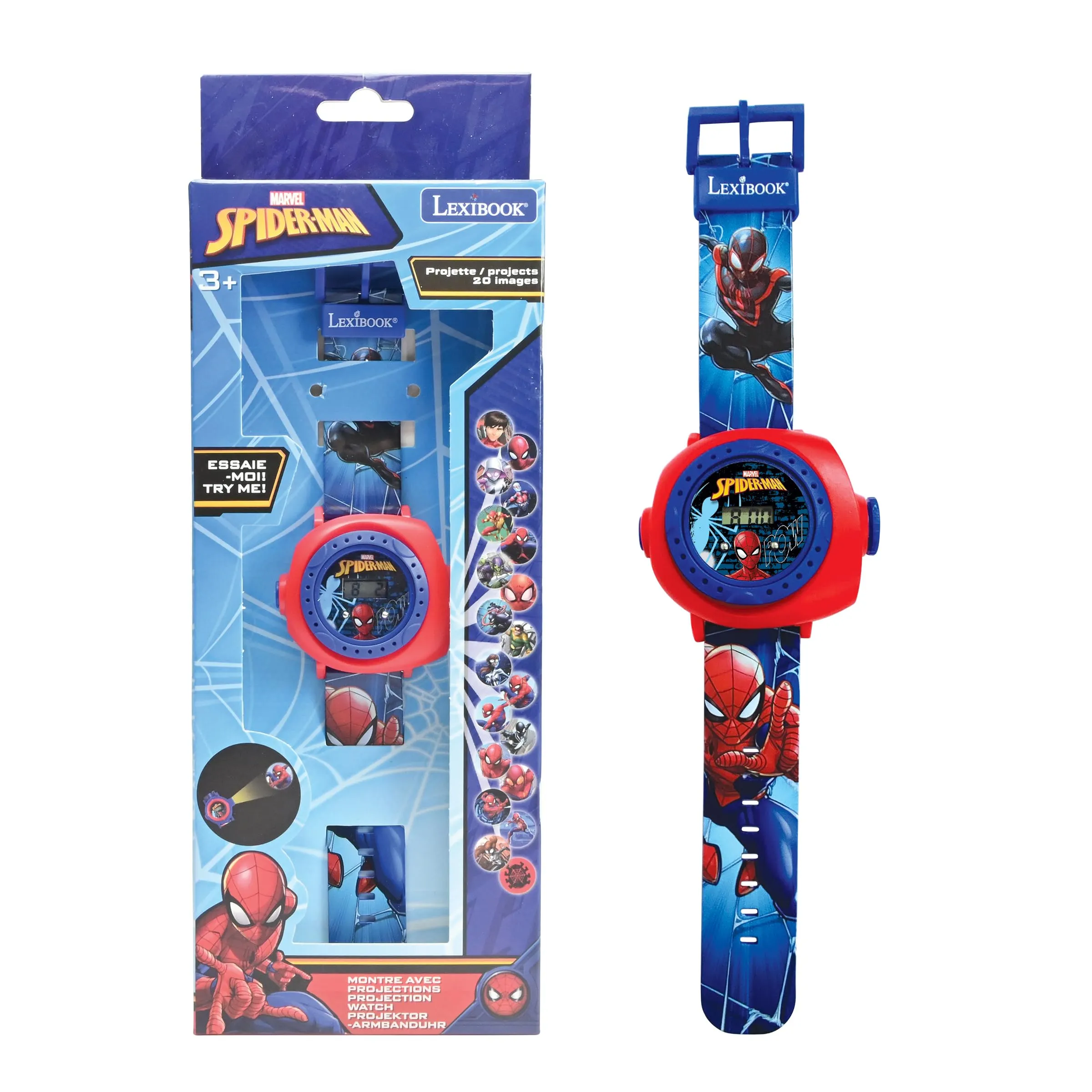 Lexibook Spider-Man Orologio a Proiezione con Schermo Digitale - DMW050SPLXB - immagine 1