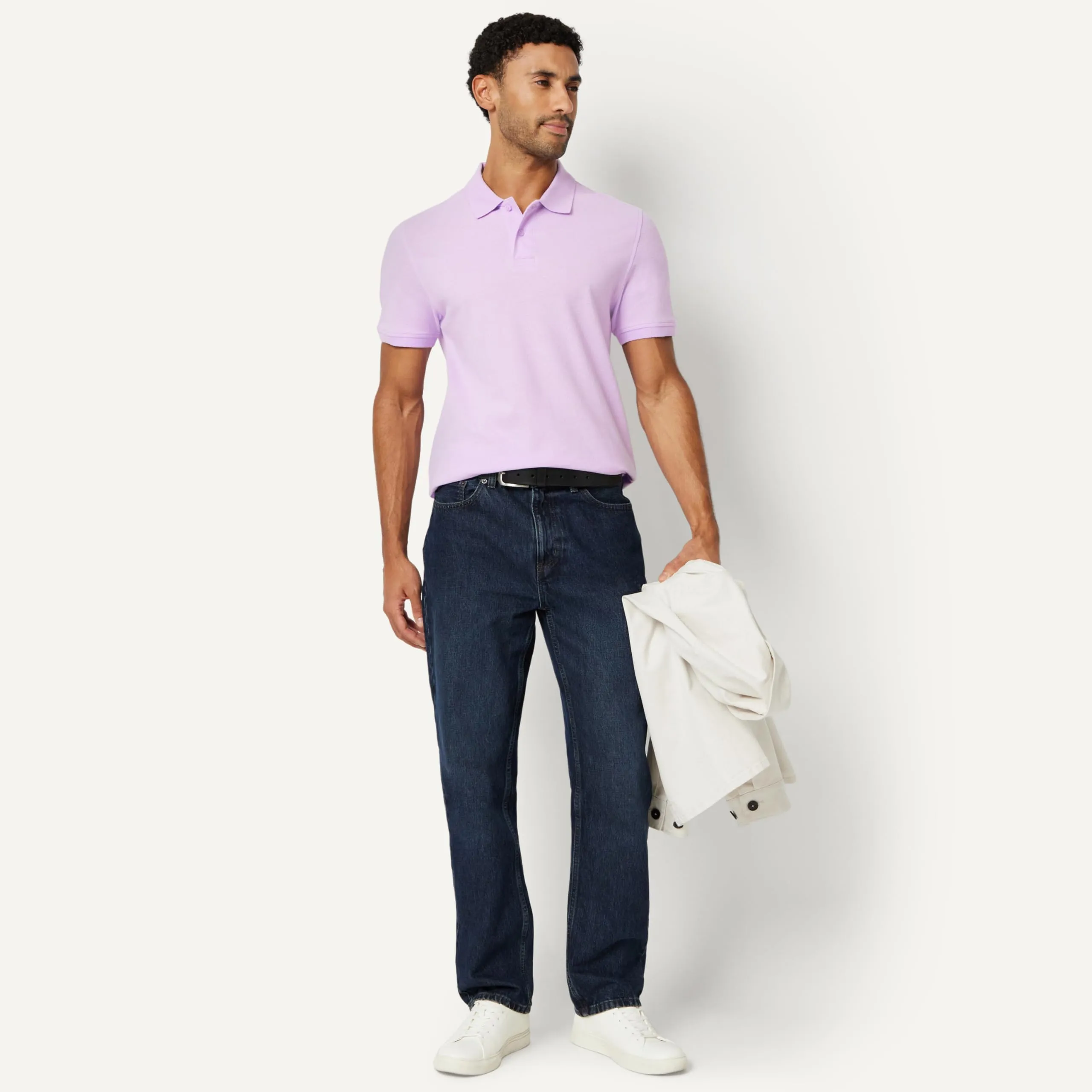 Amazon Essentials Polo in Piqué di Cotone Slim Uomo, Lavanda, XS - immagine 5