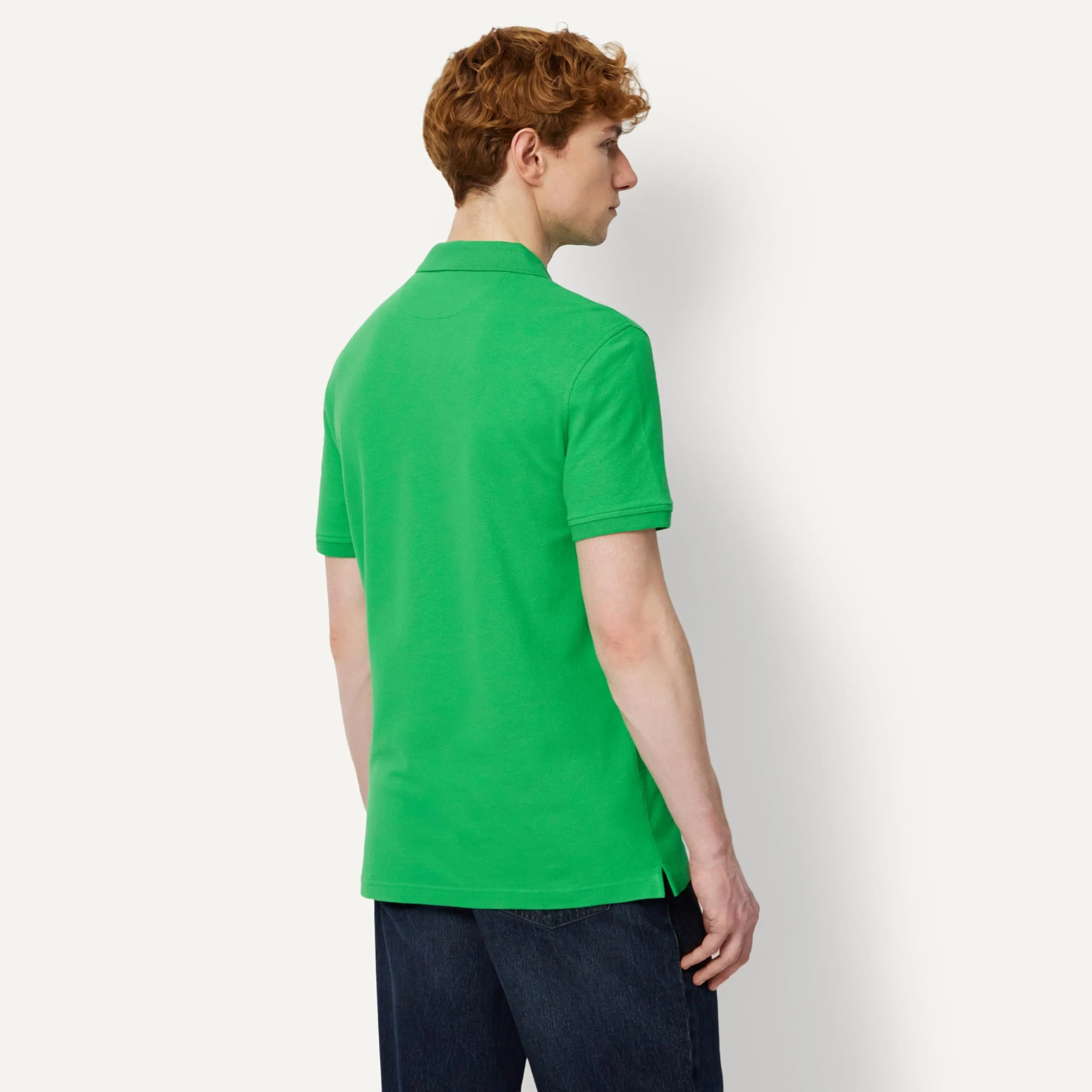 Amazon Essentials Polo in Piqué di Cotone Slim Uomo, Verde Smeraldo Brillante, L - immagine 2