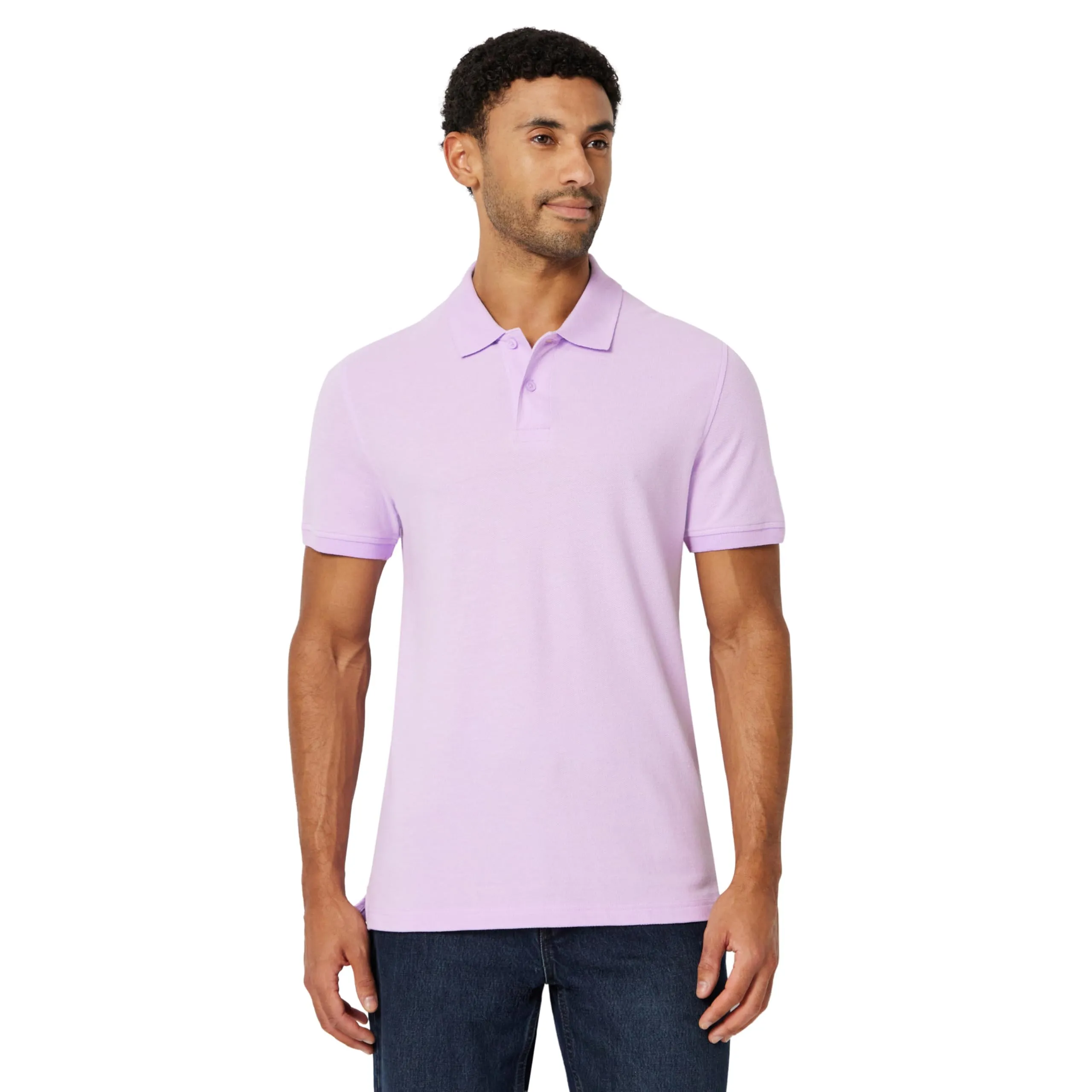 Amazon Essentials Polo in Piqué di Cotone Slim Uomo, Lavanda, L - immagine 1