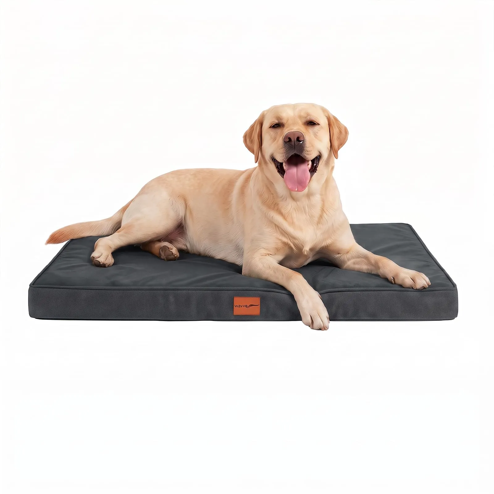 WAVVE Cuccia Cane Grande Ortopedica 104x69x7.6 cm, Cuscino Interno Indistruttibile, Letto Sfoderabile Lavabile Impermeabile in Egg Foam, Grigio - immagine 1