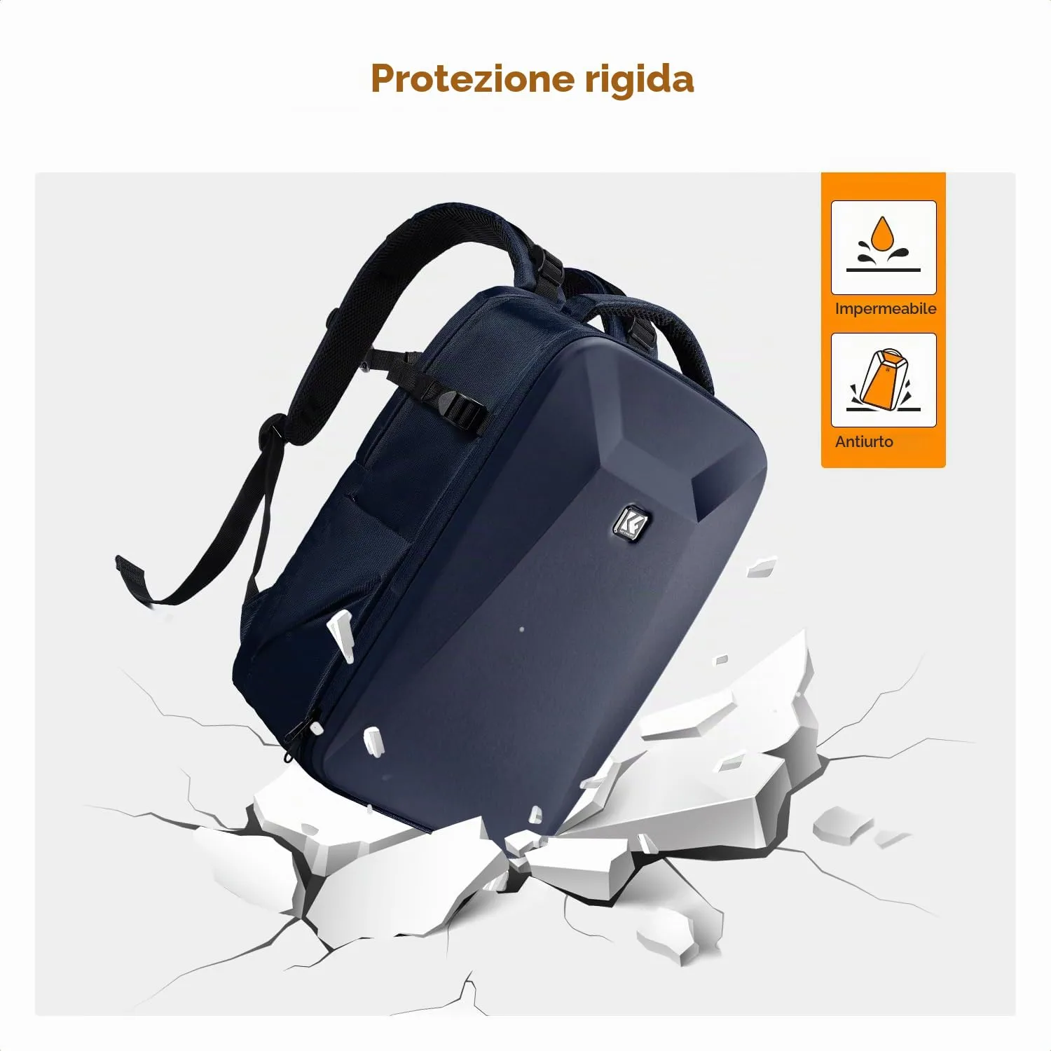K&F CONCEPT Zaino Fotografico Professionale con Guscio Rigido, Scomparto per Laptop 15.6" e Copertura Impermeabile per DSLR/SLR/Mirrorless - immagine 5