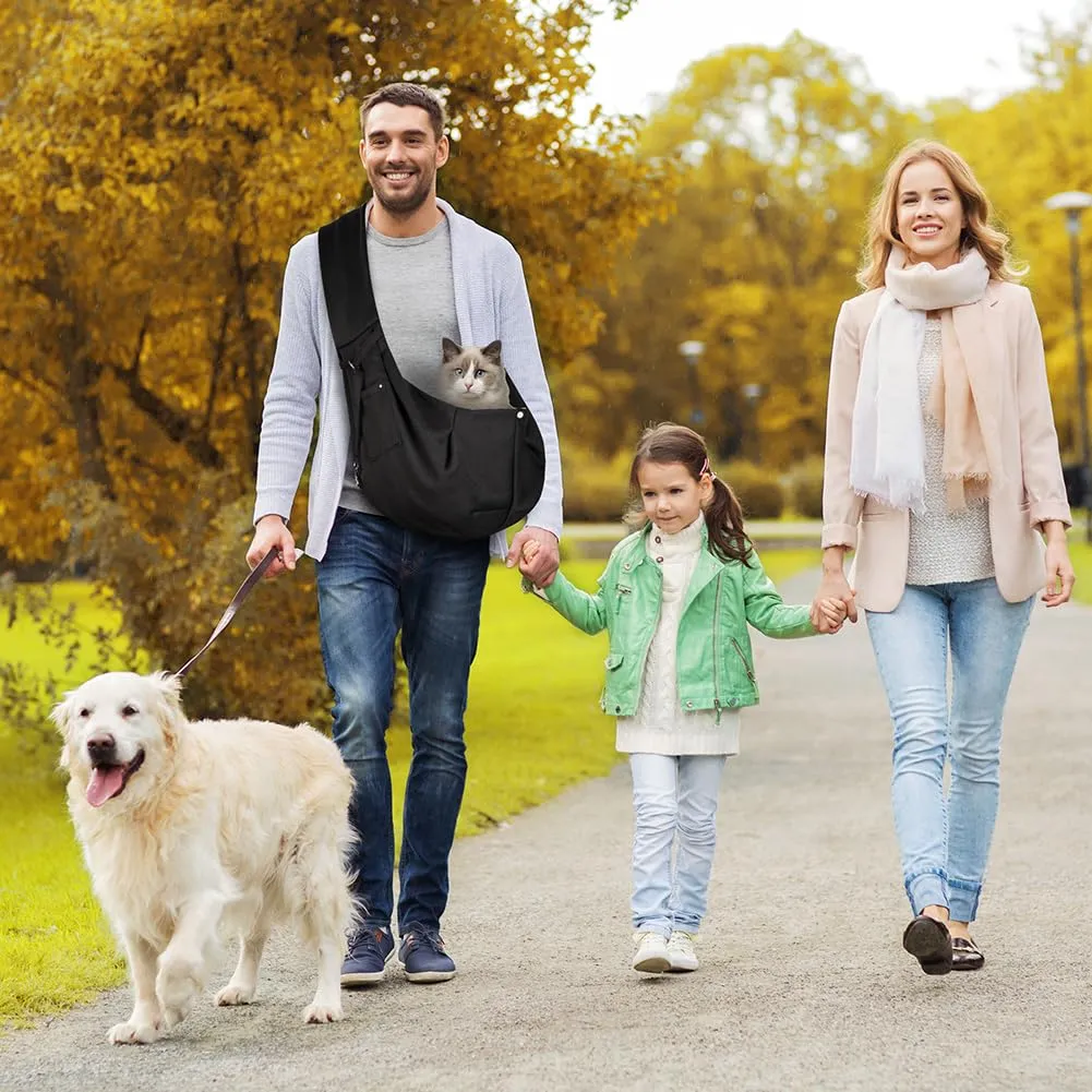 Adiwo Borsa da Viaggio Reversibile a Tracolla per Cani e Gatti fino a 7.5 kg, Nero - immagine 4
