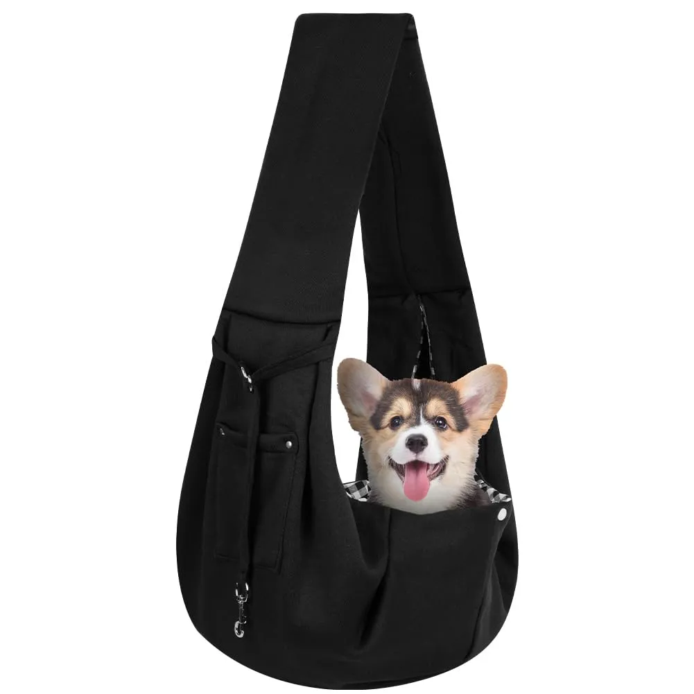 Adiwo Borsa da Viaggio Reversibile a Tracolla per Cani e Gatti fino a 7.5 kg, Nero - immagine 8