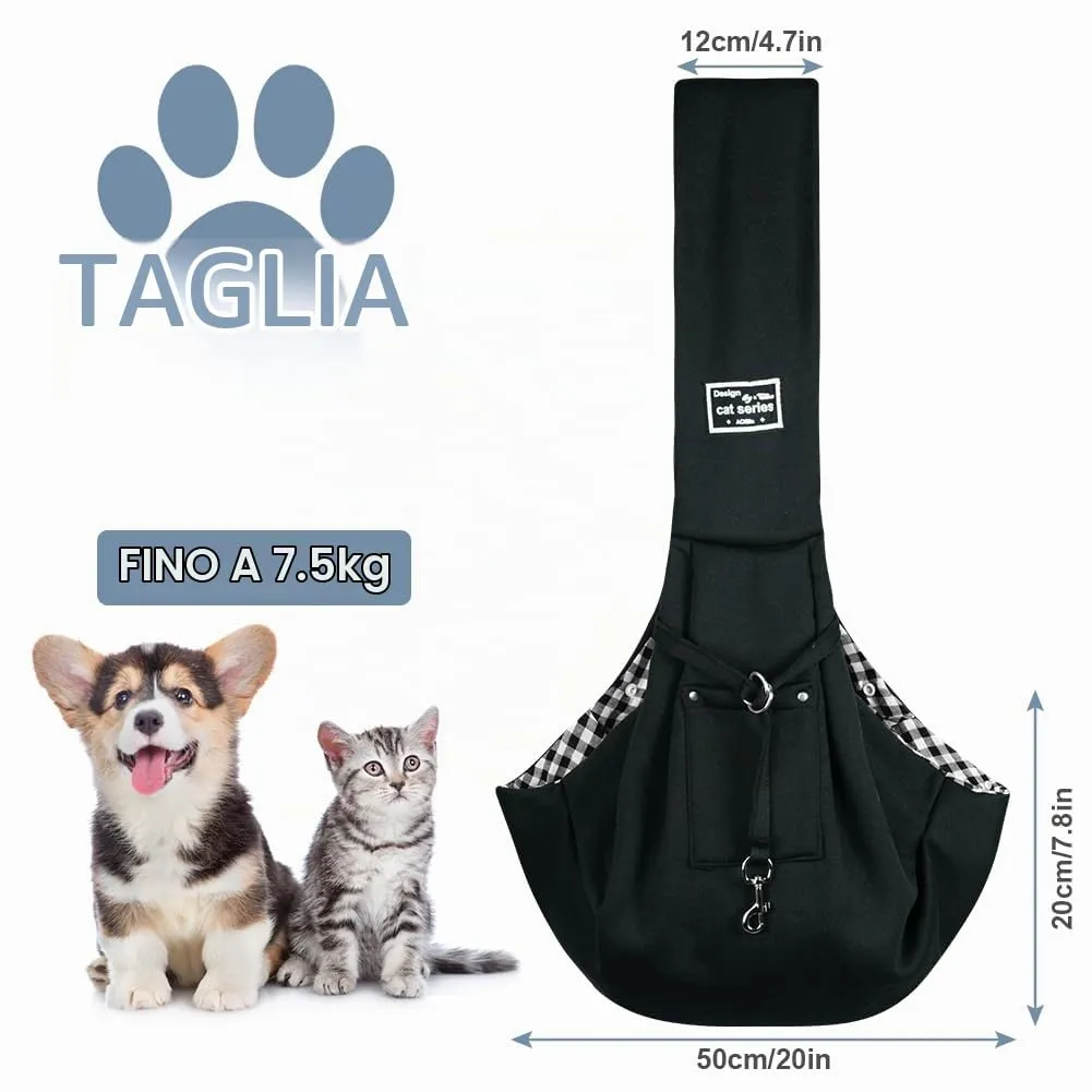 Adiwo Borsa da Viaggio Trasportino Reversibile a Tracolla per Cani e Gatti fino a 7.5 KG - immagine 2