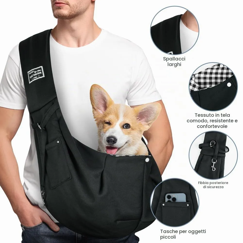Adiwo Borsa da Viaggio Trasportino Reversibile a Tracolla per Cani e Gatti fino a 7.5 KG - immagine 3