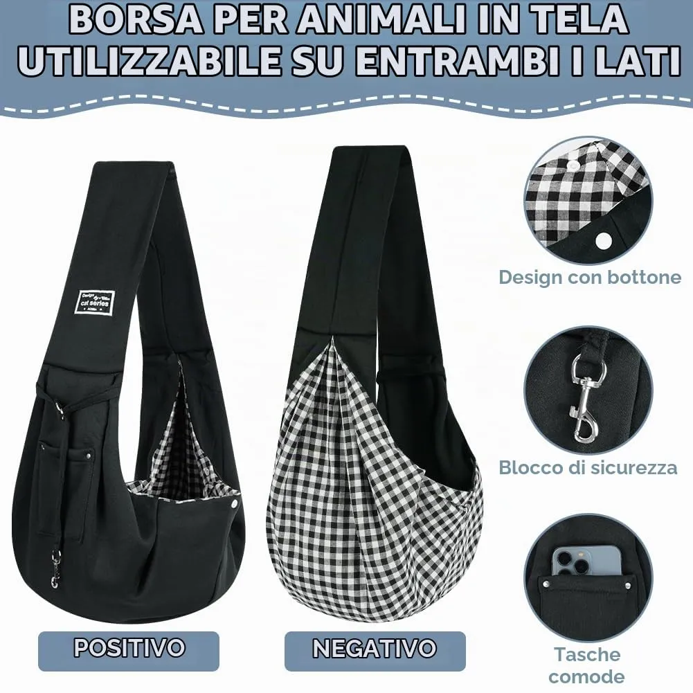 Adiwo Borsa da Viaggio Trasportino Reversibile a Tracolla per Cani e Gatti fino a 7.5 KG - immagine 5