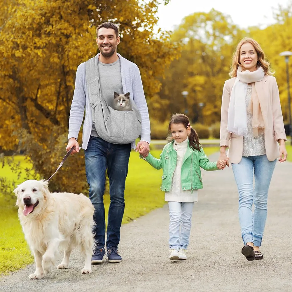 Adiwo Borsa da Viaggio e Trasportino per Cani e Gatti, Reversibile a Tracolla fino a 7.5 kg, Grigio - immagine 4