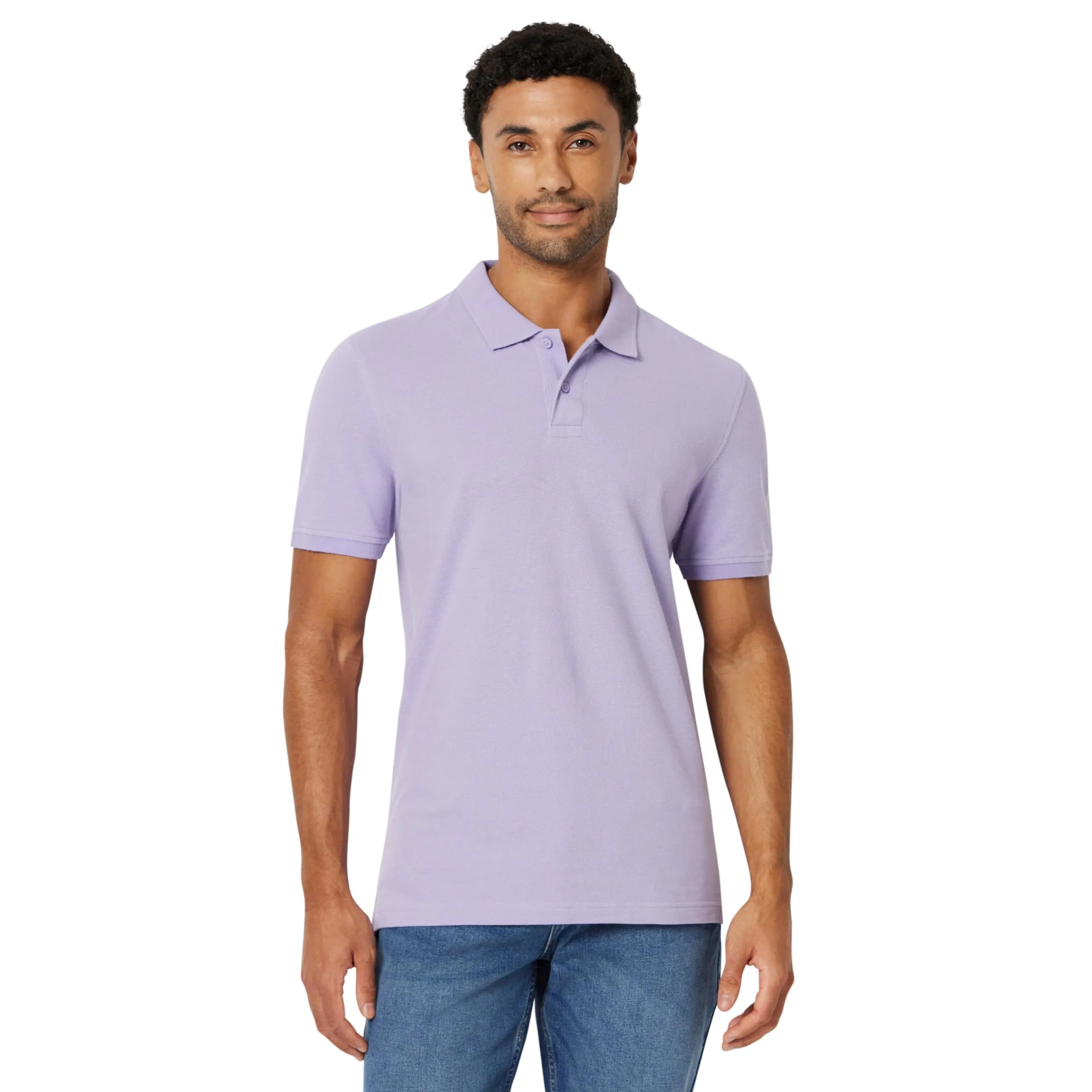Amazon Essentials Polo in Piqué di Cotone Slim Uomo, Lilla, L - immagine 1