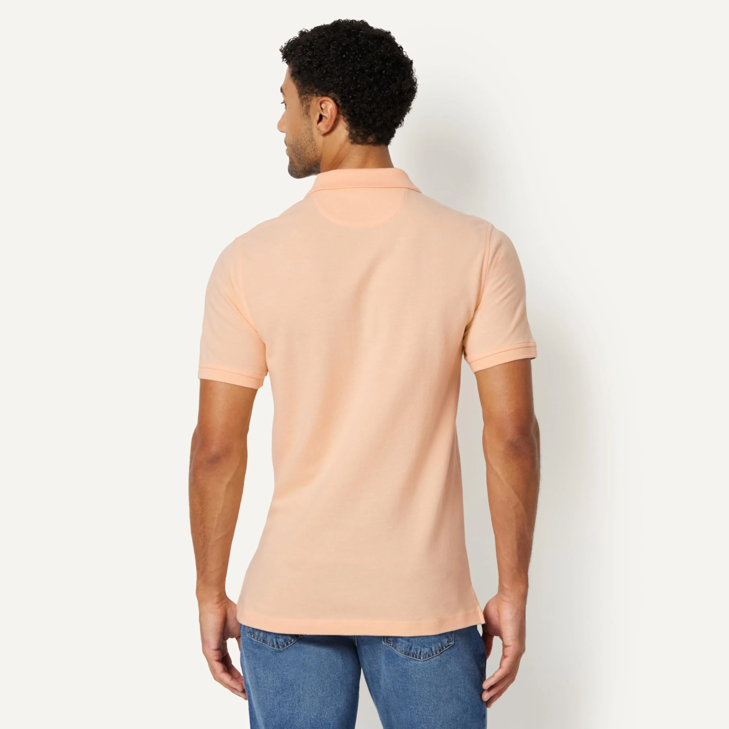Amazon Essentials Polo in Piqué di Cotone Slim Uomo, Pesca Pallido, XXL - immagine 2