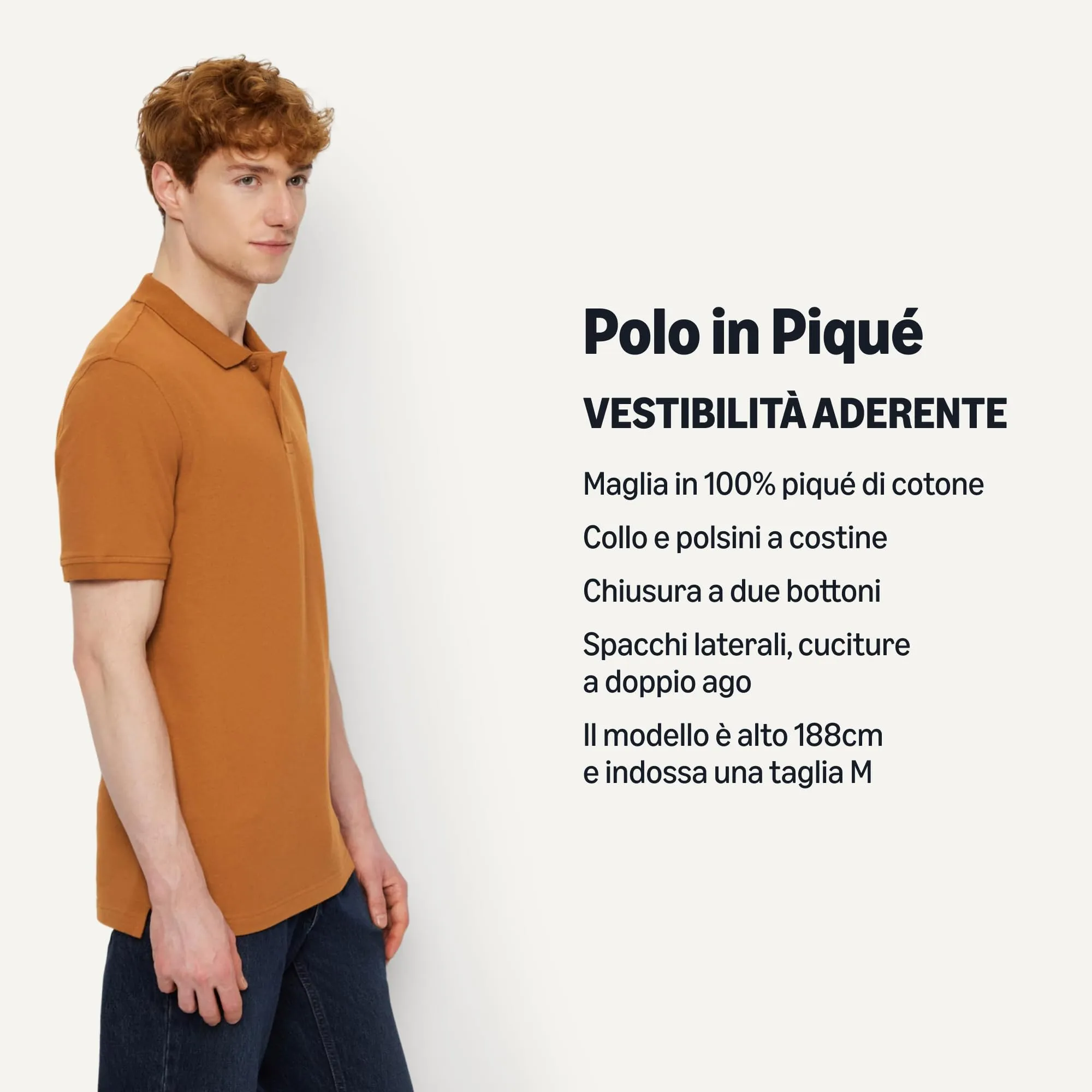 Amazon Essentials Polo in Piqué di Cotone Slim Uomo, Caramello, L - immagine 4