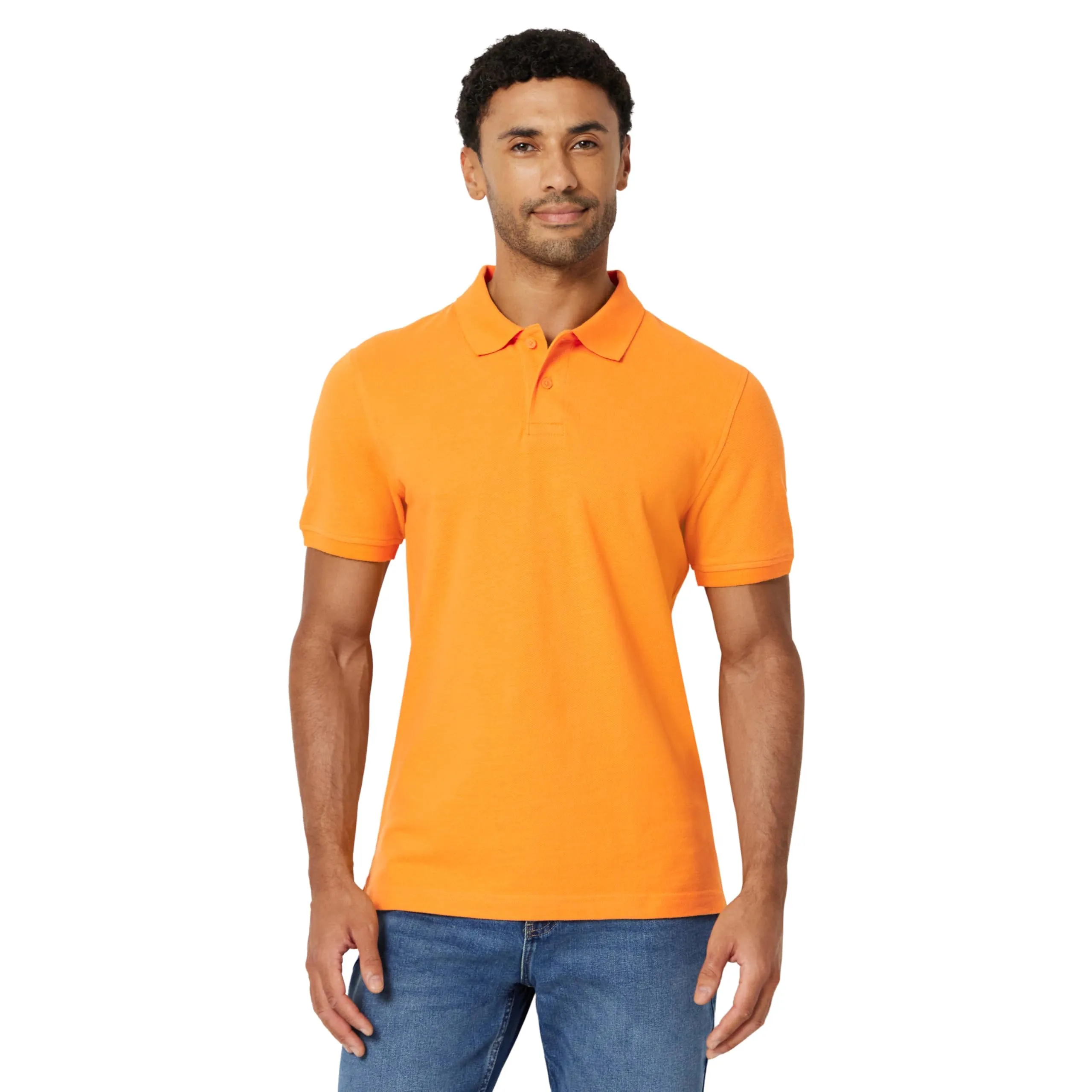 Amazon Essentials Polo in Piqué di Cotone Slim Uomo, Arancio Albicocca, XS - immagine 1