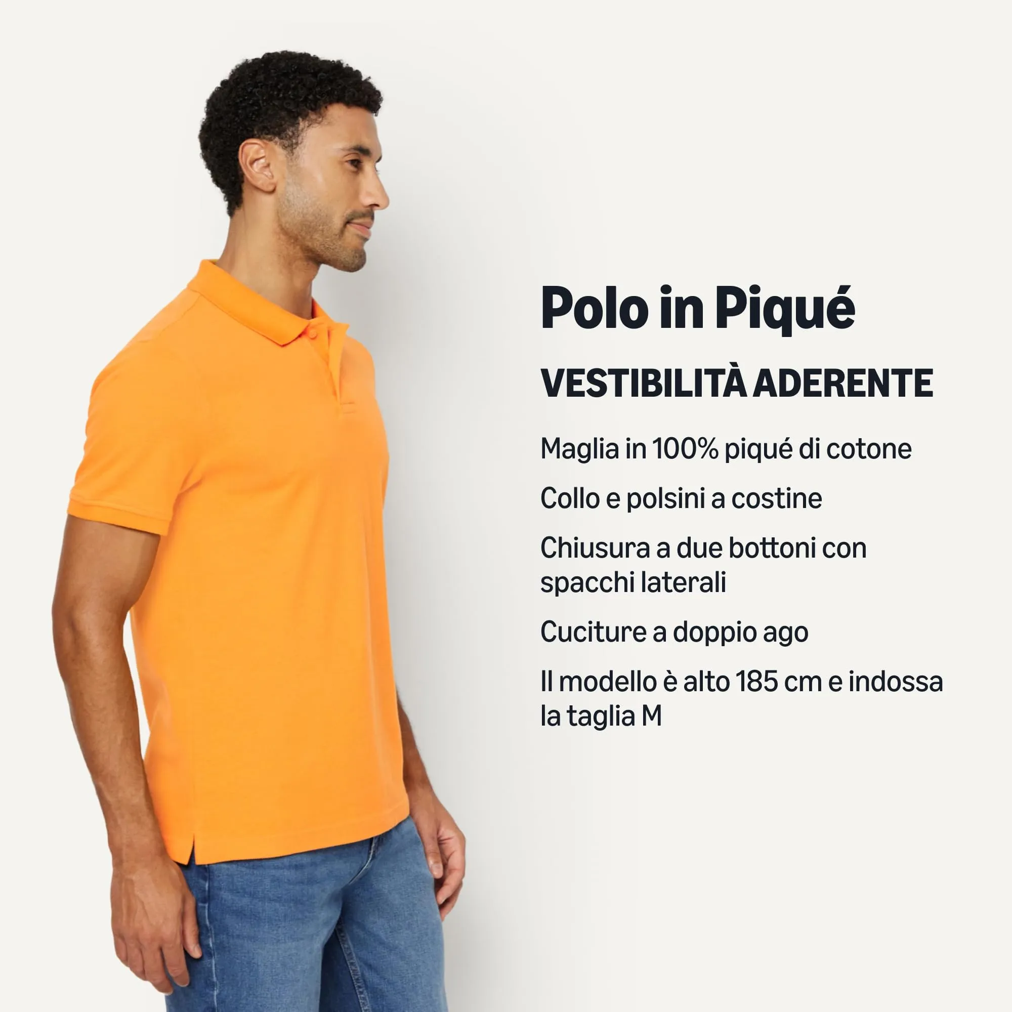 Amazon Essentials Polo in Piqué di Cotone Slim Uomo, Arancio Albicocca, XS - immagine 4