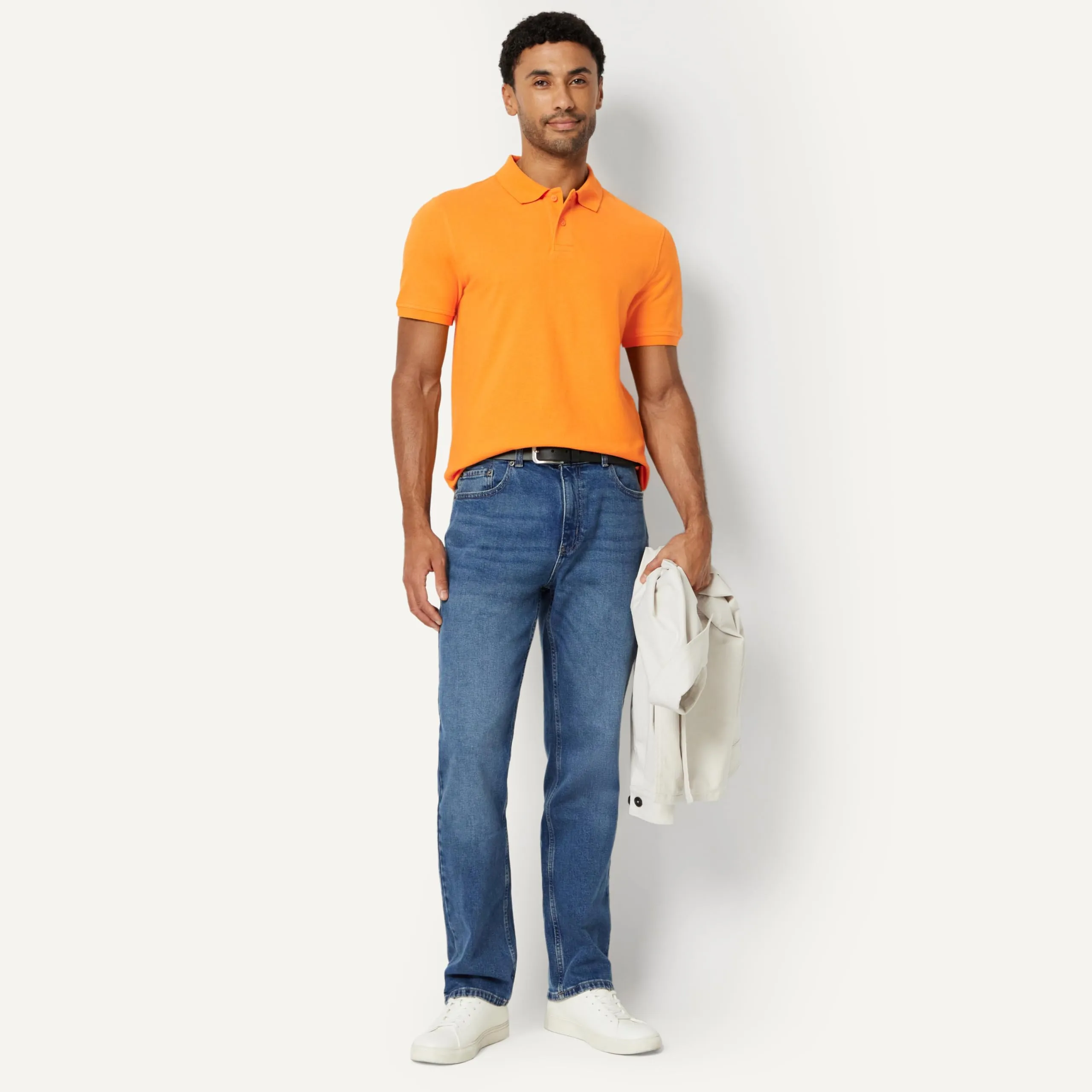 Amazon Essentials Polo in Piqué di Cotone Slim Uomo, Arancio Albicocca, XS - immagine 5