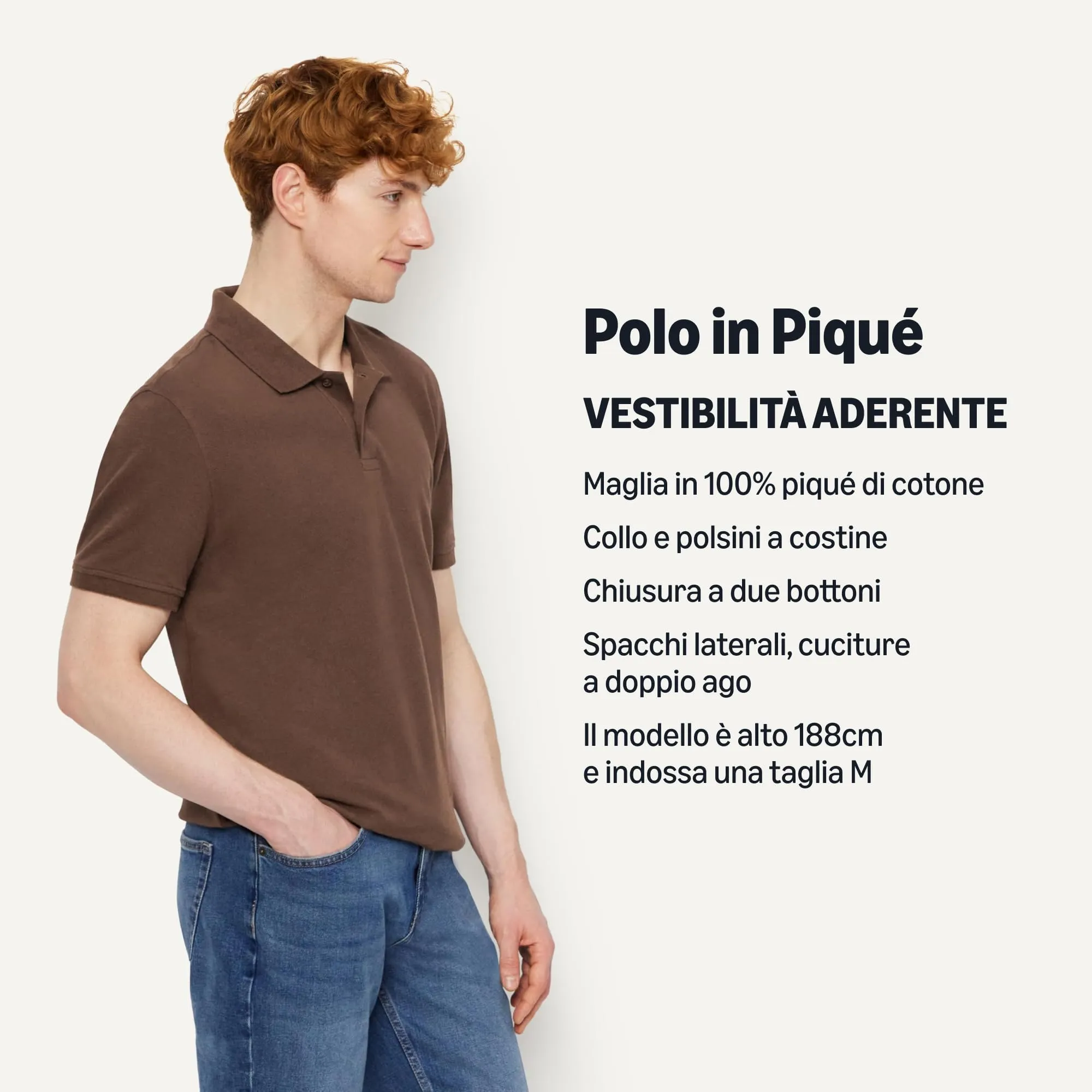 Amazon Essentials Polo in Piqué di Cotone Slim Uomo, Ricca Nocciola, M - immagine 4