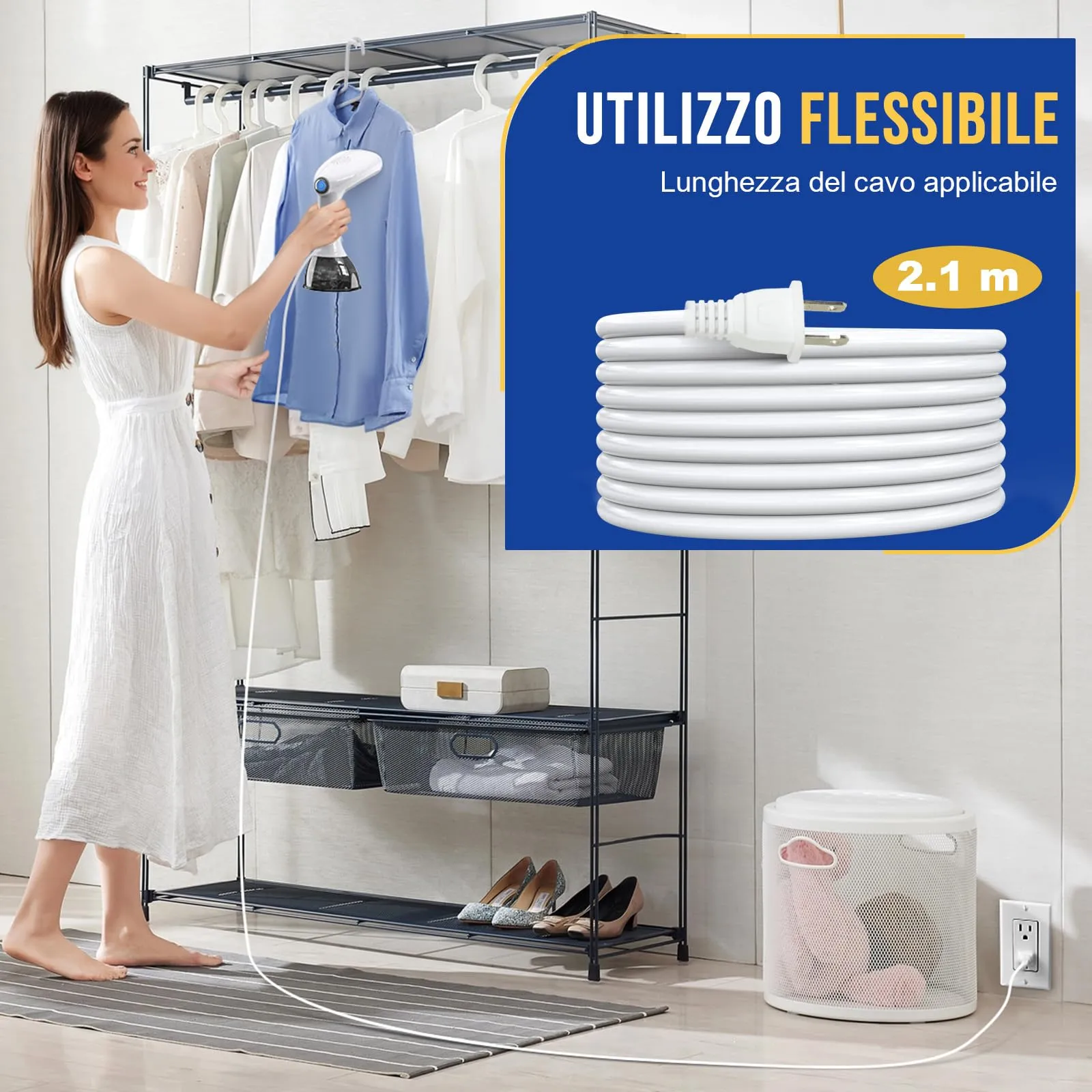 Rolipo Ferro da Stiro Verticale, 1640W, 30g/min, Serbatoio 400ml - immagine 7