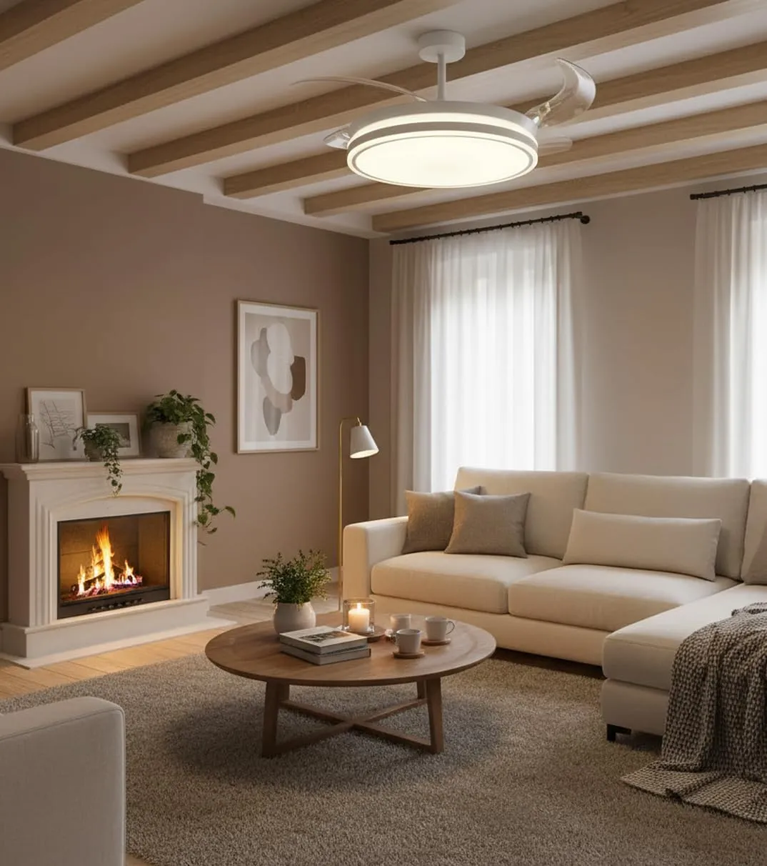 Bel Air Home Ventilatore da Soffitto Atenas, Bianco - immagine 3