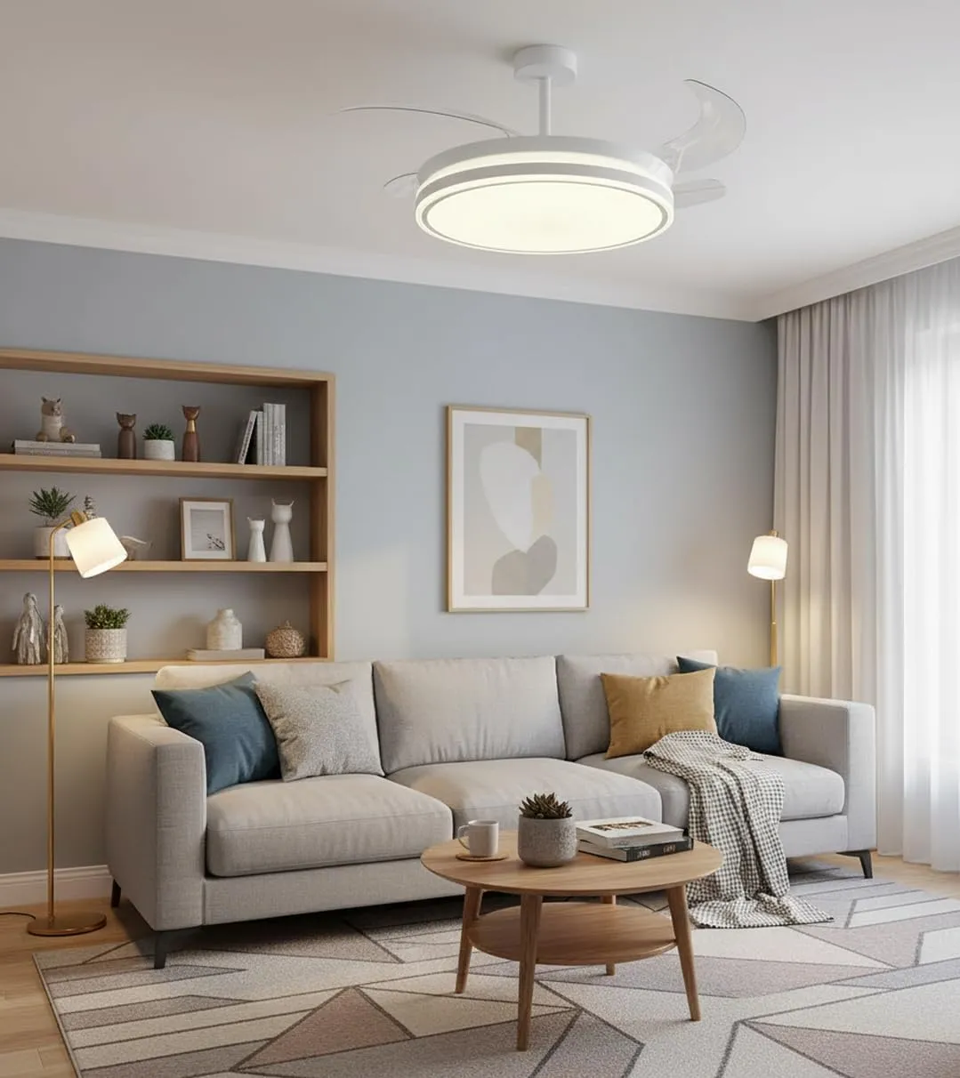 Bel Air Home Ventilatore da Soffitto Atenas, Bianco - immagine 7
