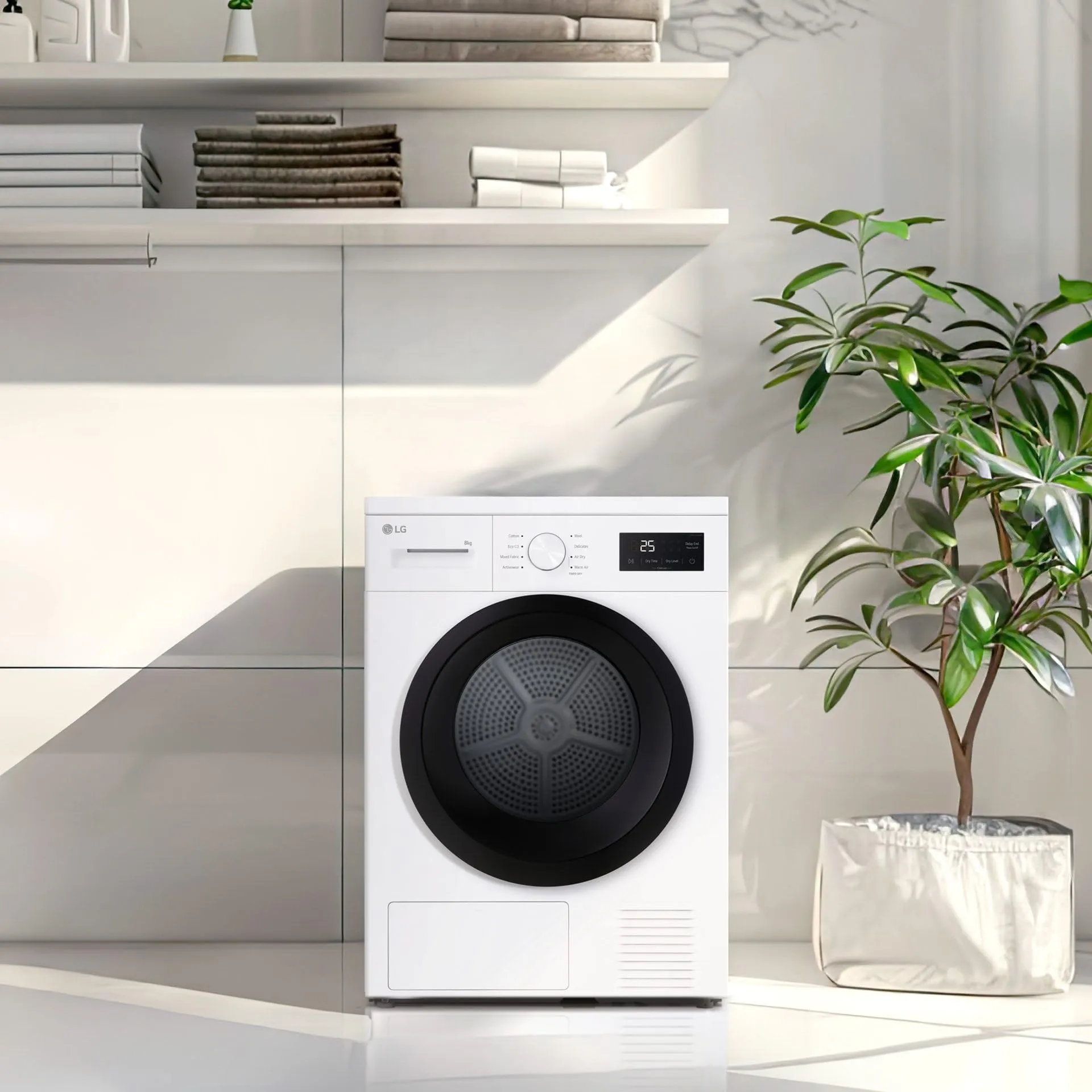 LG RNA1008NWK Asciugatrice Pompa di Calore 8 kg Classe D Bianco - immagine 2