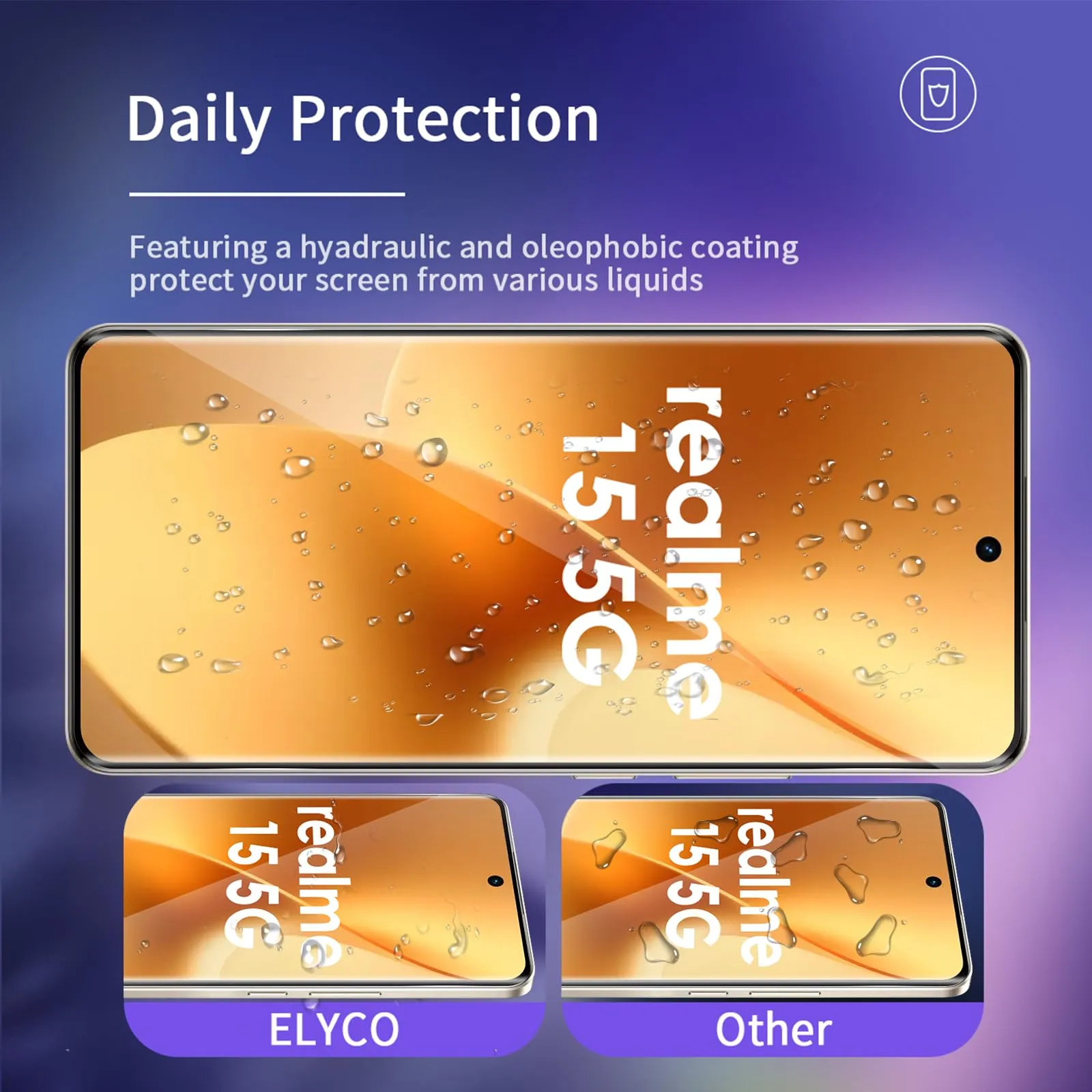 ELYCO Vetro Temperato per Realme 15 5G, 2+2 Pezzi - immagine 2