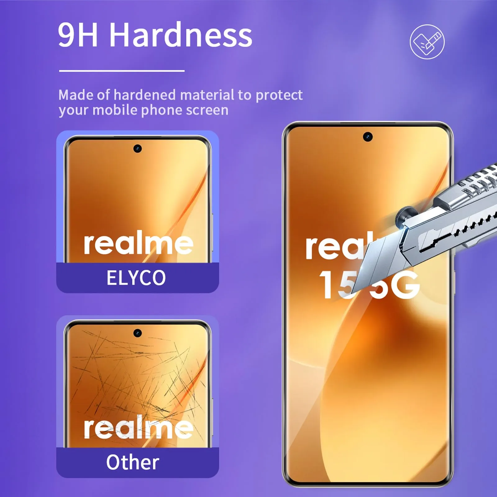 ELYCO Vetro Temperato per Realme 15 5G, 2+2 Pezzi - immagine 3