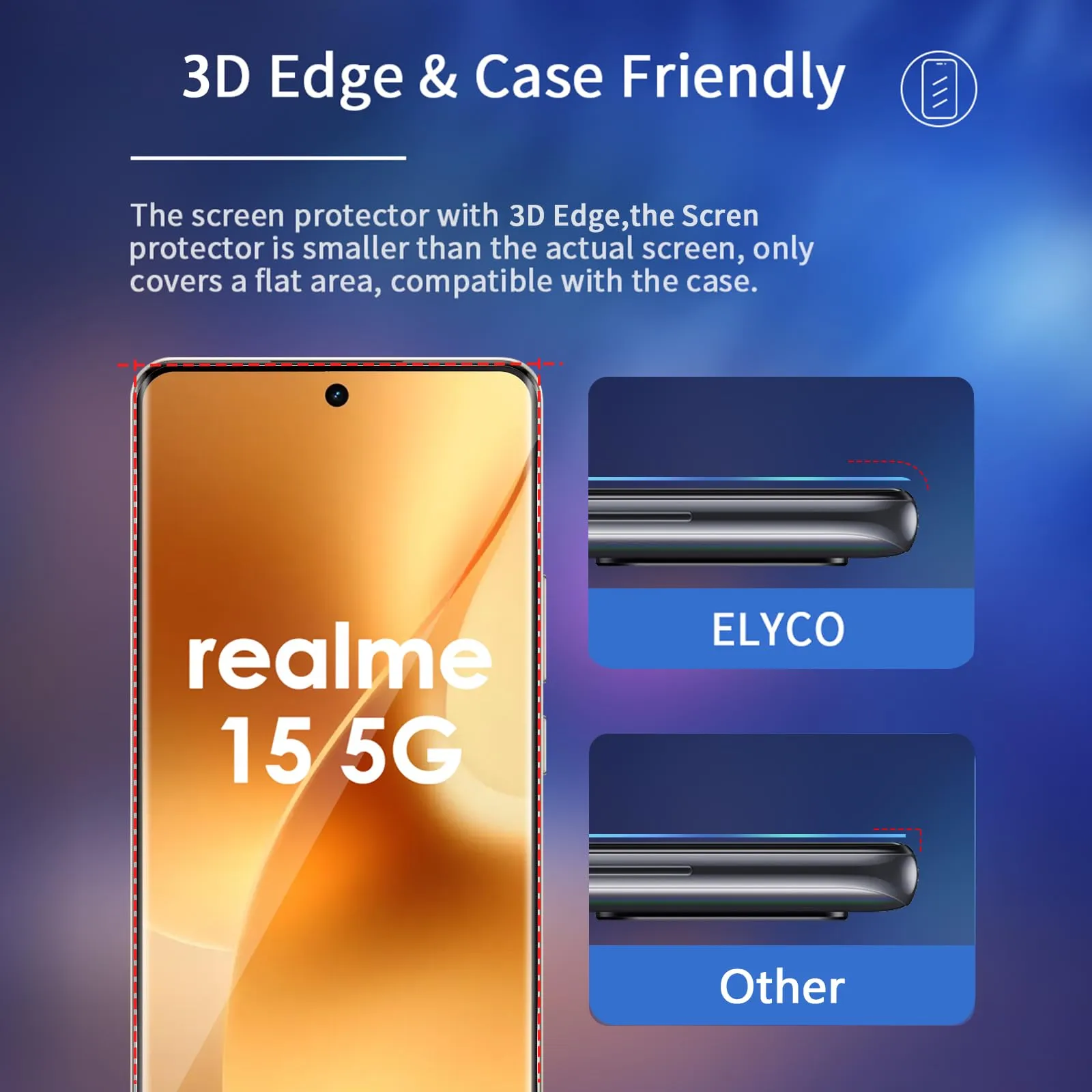 ELYCO Vetro Temperato per Realme 15 5G, 2+2 Pezzi - immagine 5