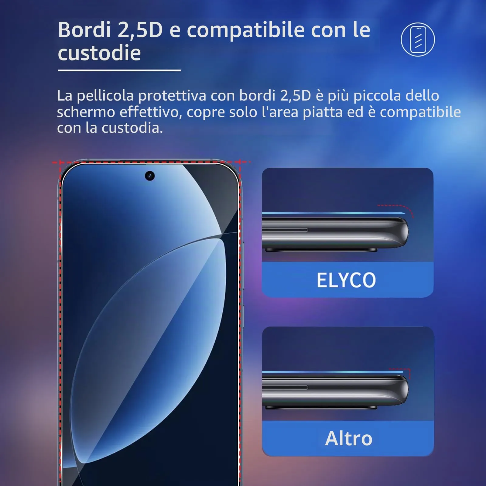 ELYCO Vetro Temperato per Realme GT 8 Pro, 2+2 Pezzi - immagine 5