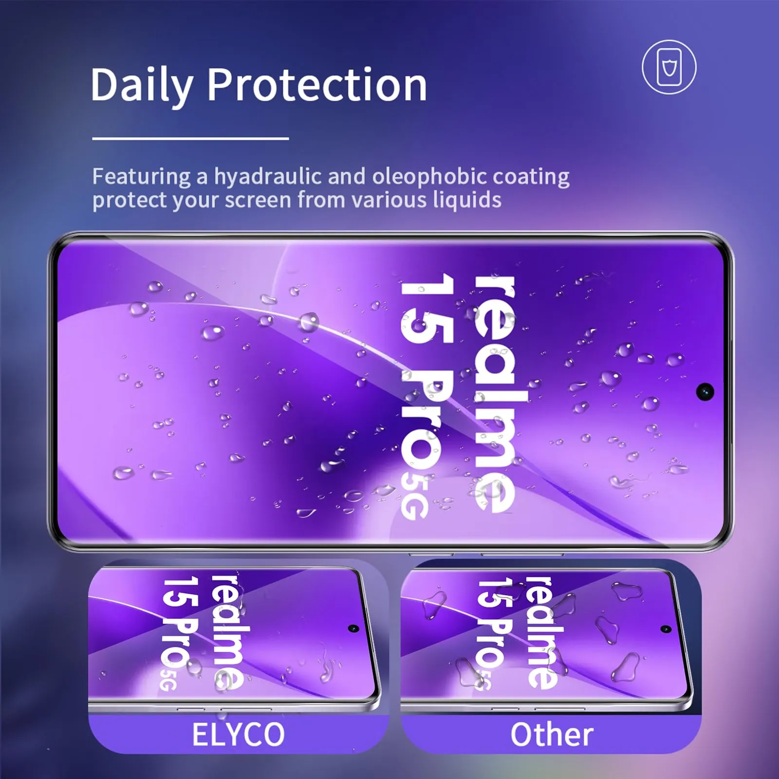 ELYCO Vetro Temperato per Realme 15 Pro 5G, 2+2 Pezzi - immagine 2