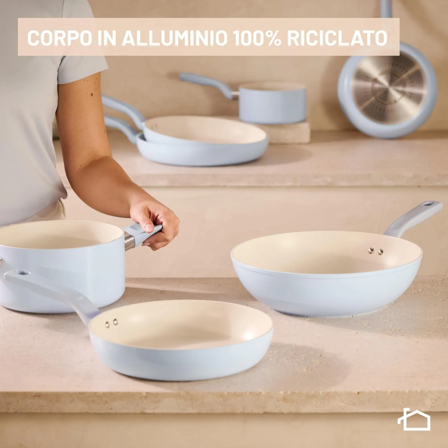 Lagostina Brezza Padella Antiaderente Mineralia 28 cm con Thermo-Signal, Compatibile con Induzione - immagine 6