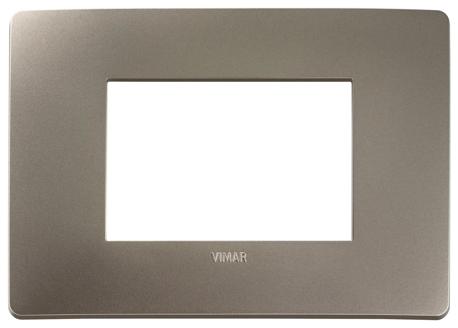 Vimar Plana Up Placca 3 Moduli Centrali 14653U.33, Titanio - immagine 1
