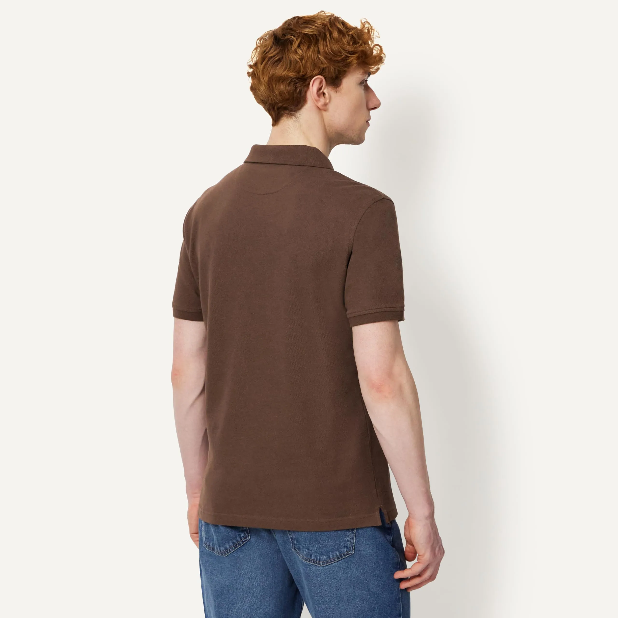 Amazon Essentials Polo in Piqué di Cotone Slim Uomo, Ricca Nocciola, XS - immagine 2