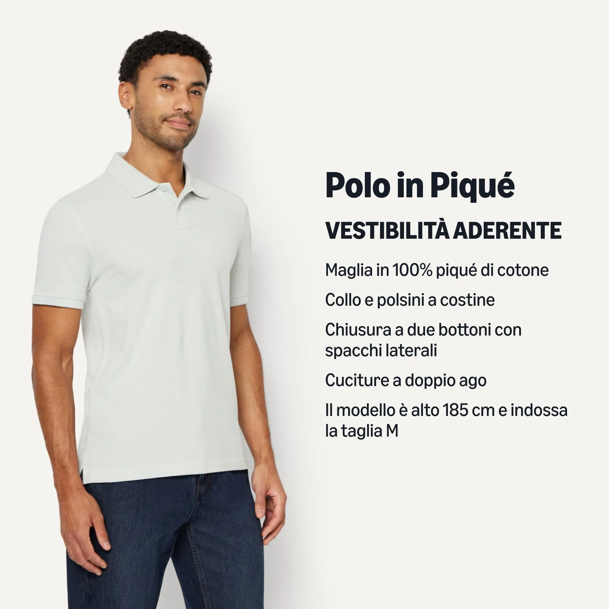 Amazon Essentials Polo in Piqué di Cotone Slim Uomo, Verde Salvia Chiaro, XL - immagine 3