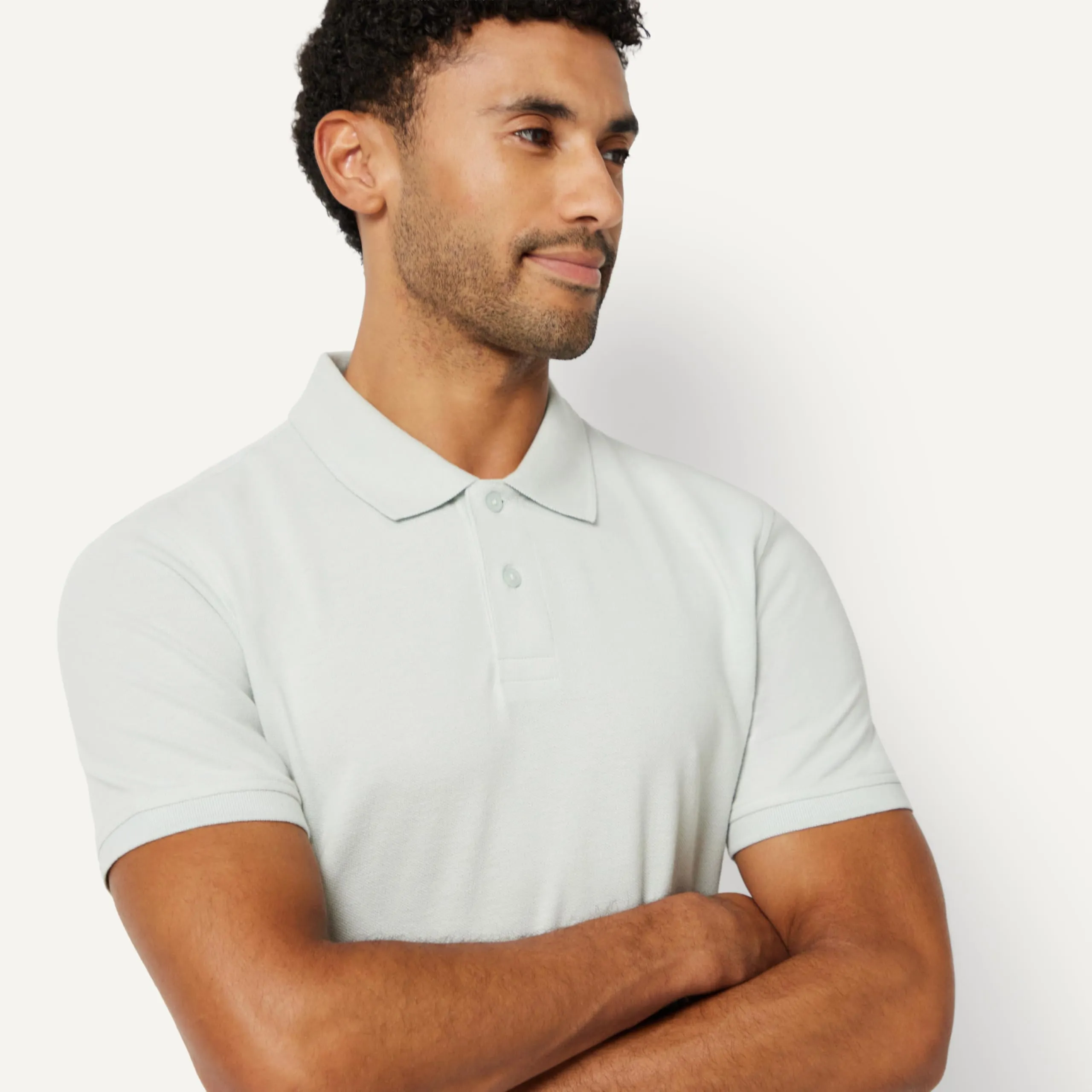 Amazon Essentials Men's Slim Fit Cotton Piqué Polo, Light Sage Green, M - immagine 4